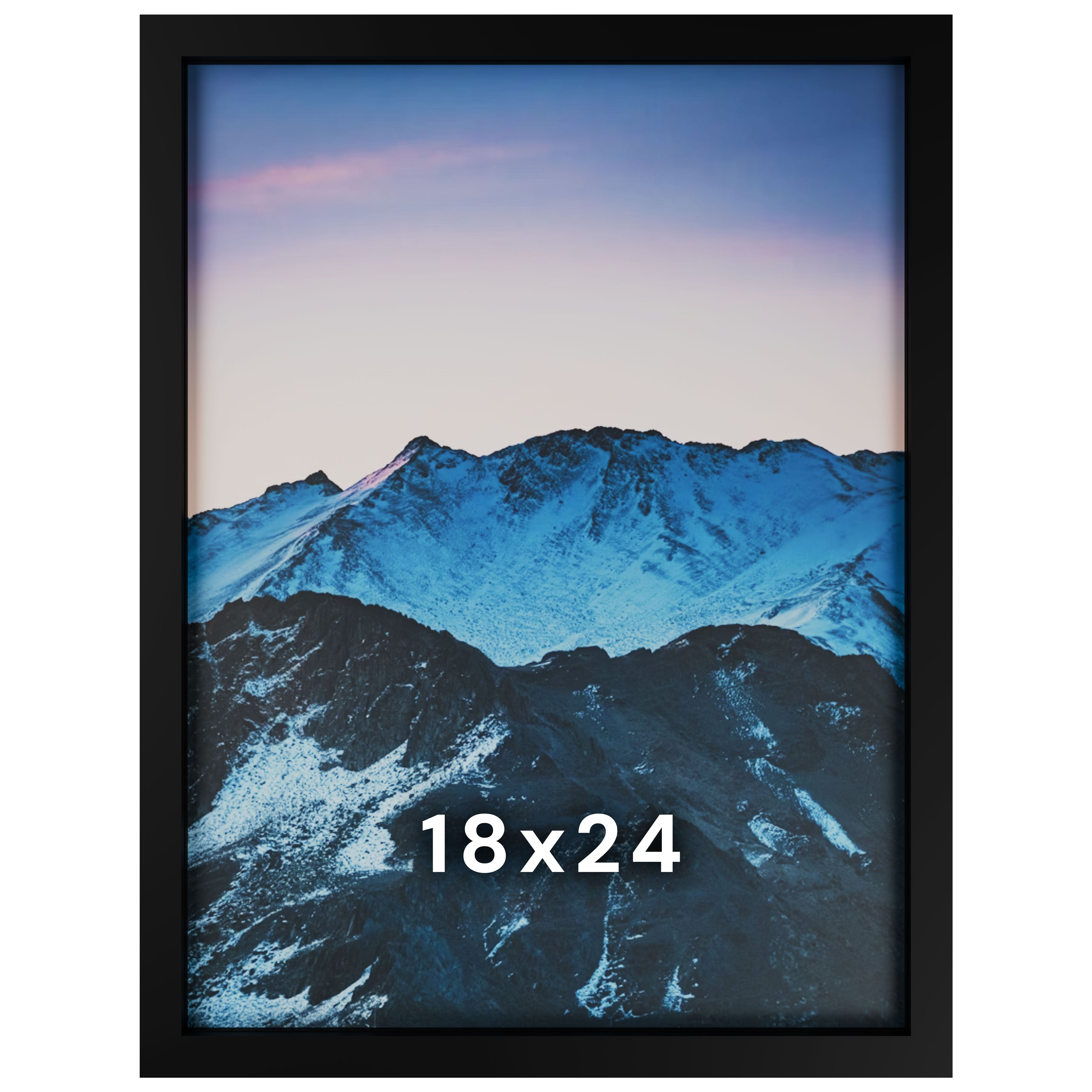 18x24 Solid Wood Frame, Matted to 12x18, Acrylic Front | Frame Amo