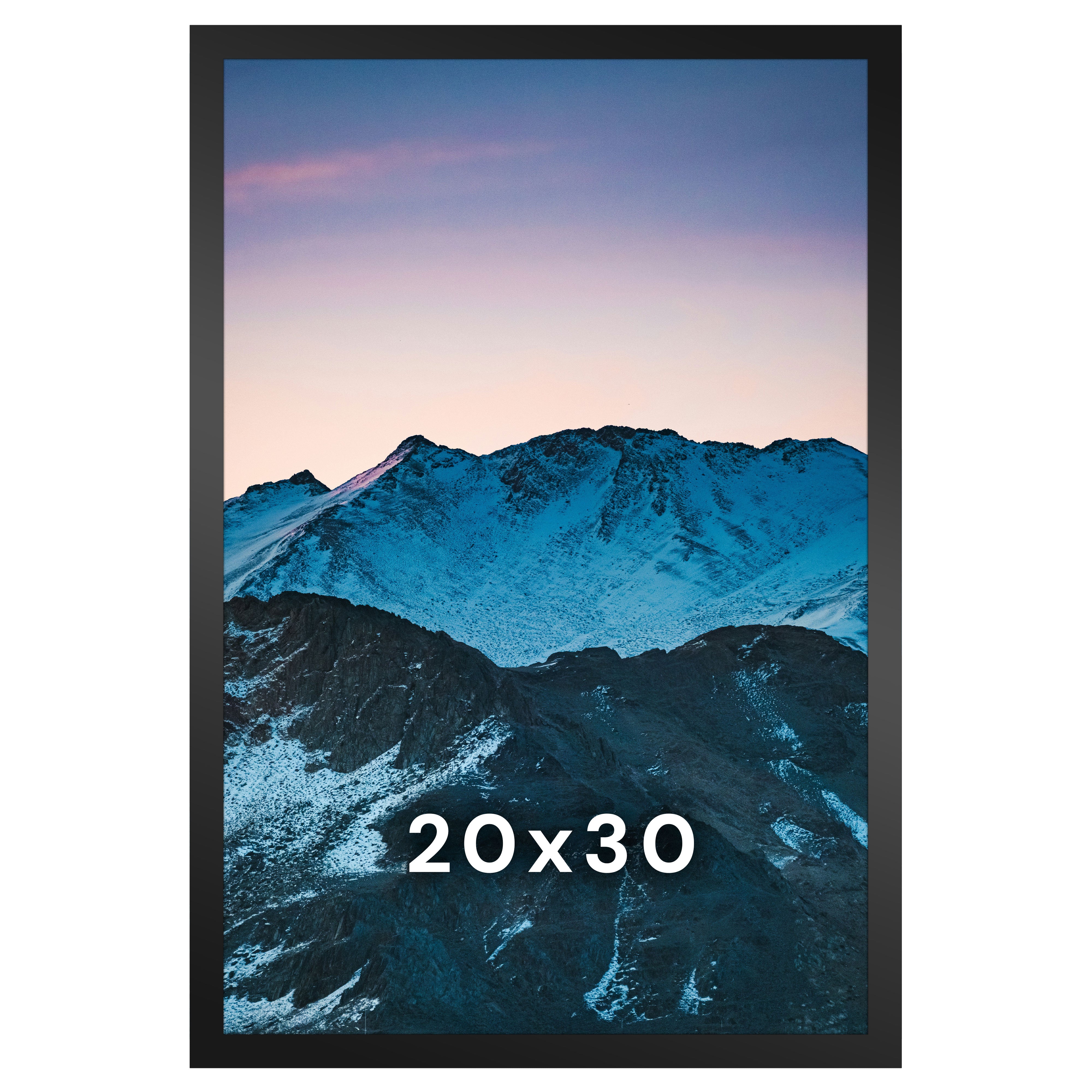 20x30 Solid Wood Frame, Matted to 16x24, Acrylic Front | Frame Amo