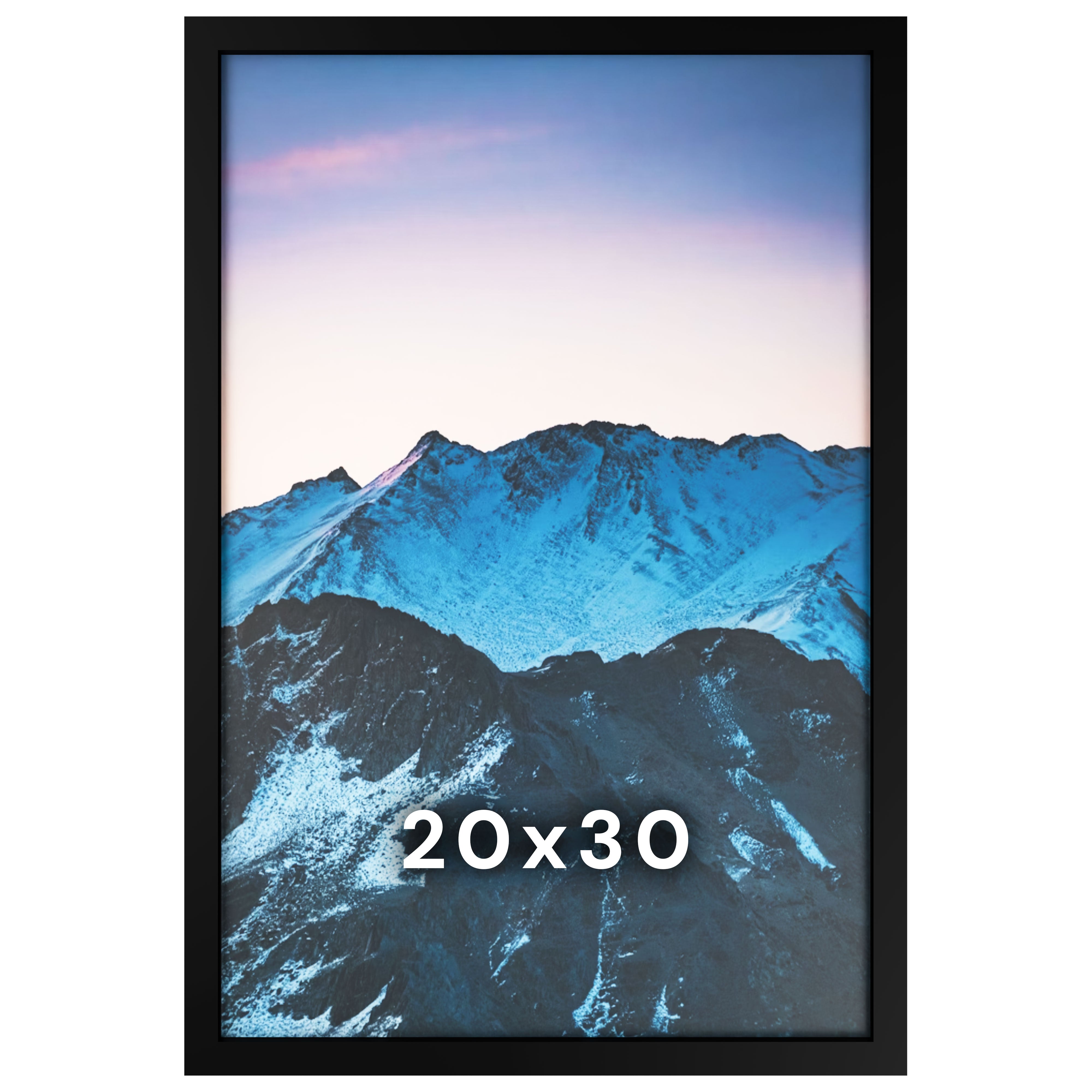 AMO ページ 20x30 Solid Wood Frame, Matted to 16x24, Acrylic Front | Frame Amo