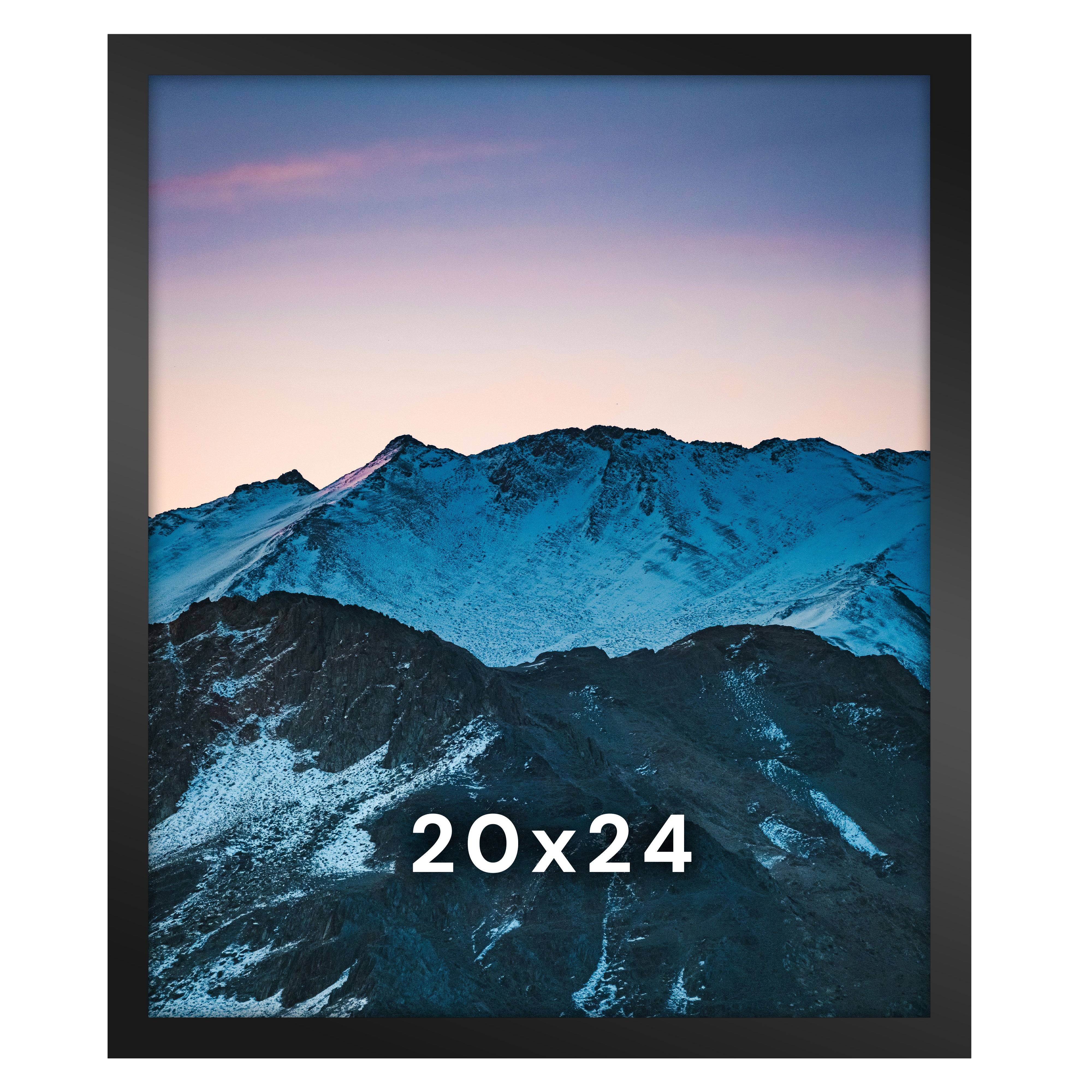 20x24 Solid Wood Frame, Matted to 16x20, Acrylic Front | Frame Amo