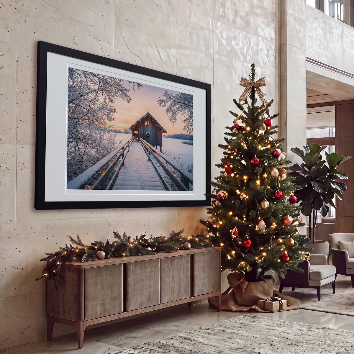 40x60 Wood Frame Double Matted to 36x48 and A0 - Acrylic