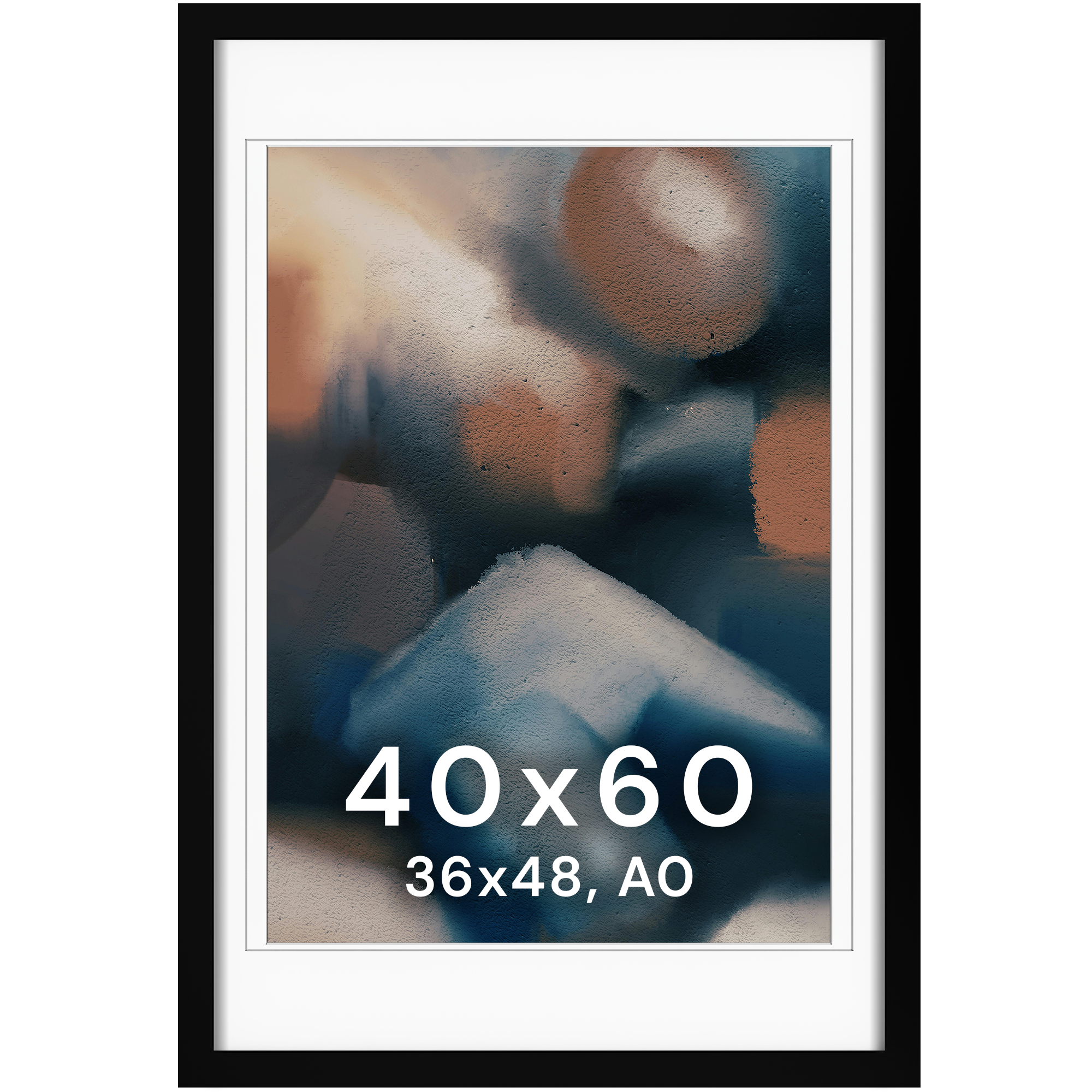 40x60 Wood Frame Double Matted to 36x48 and A0 - Acrylic