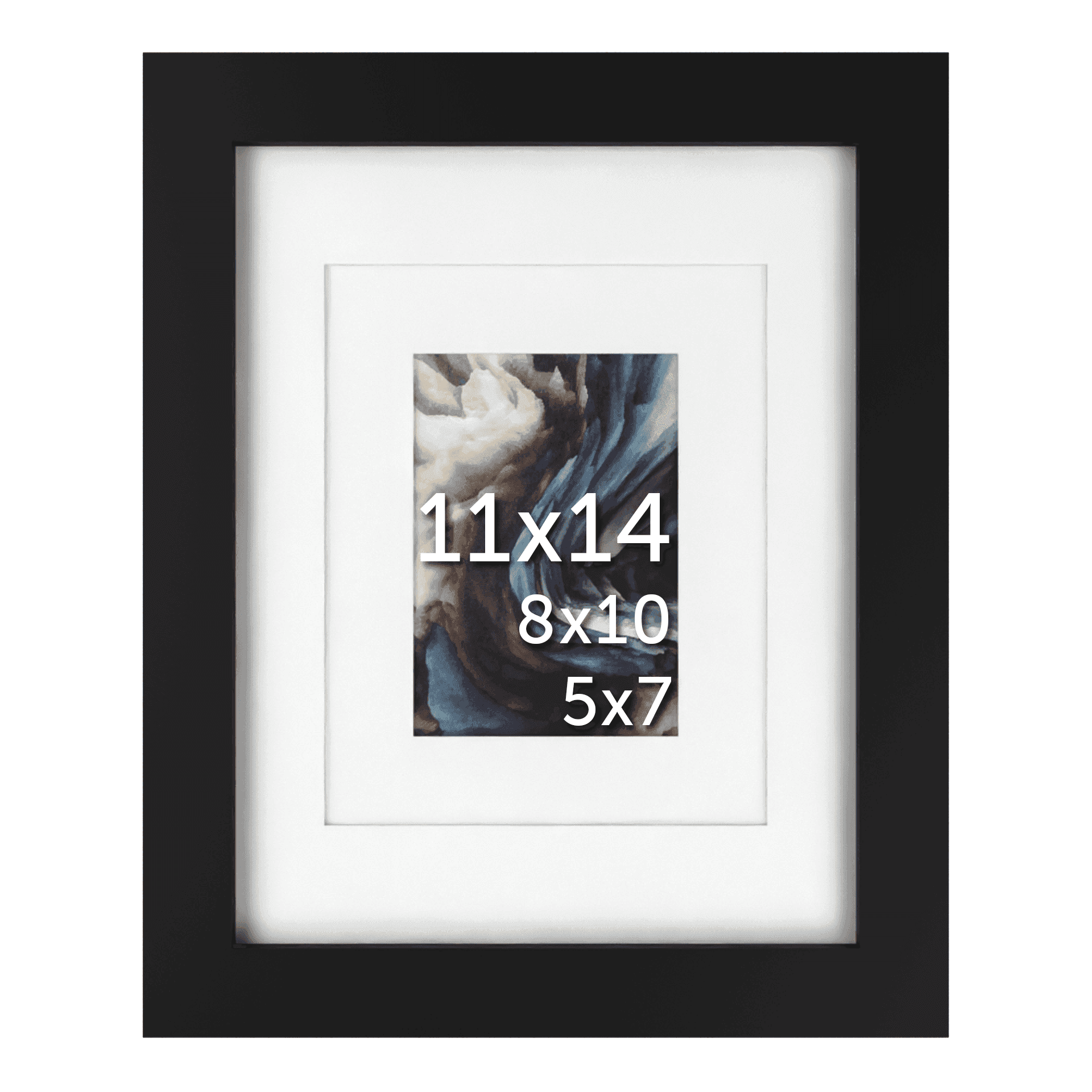 11x14 Black Matted Frame - Frame Amo