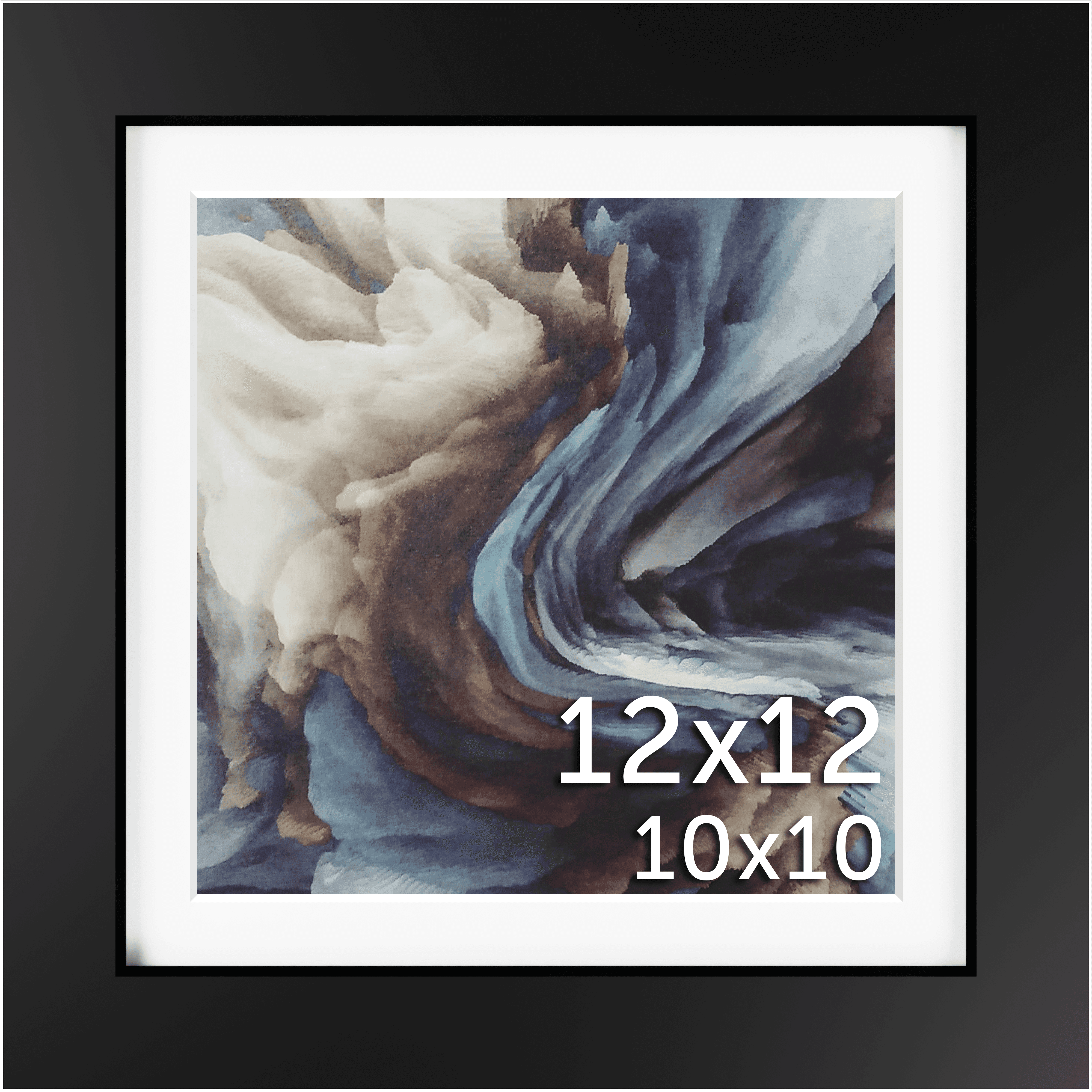 12x12 Black Matted Frame - Frame Amo