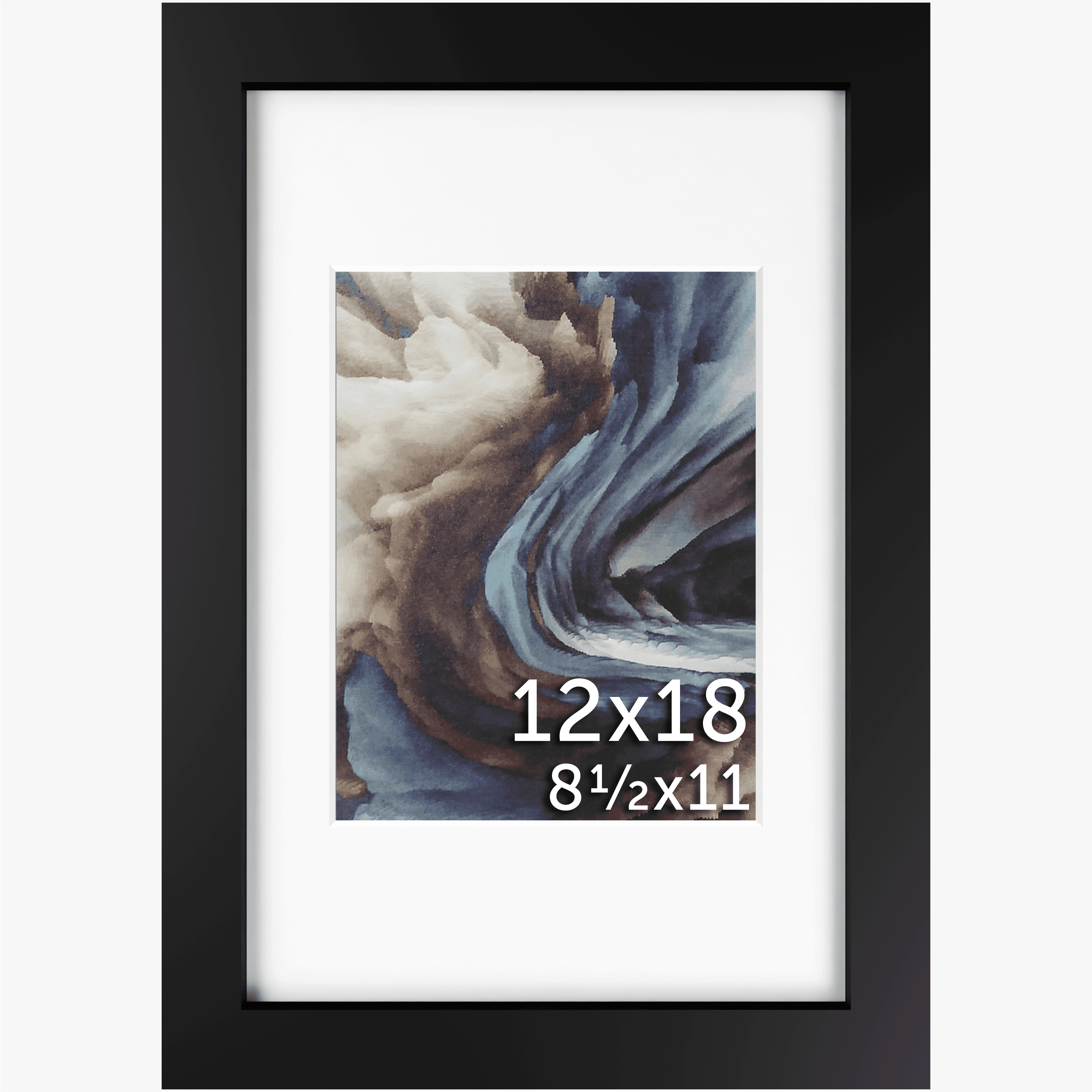 12x18 Black Matted Frame - Frame Amo