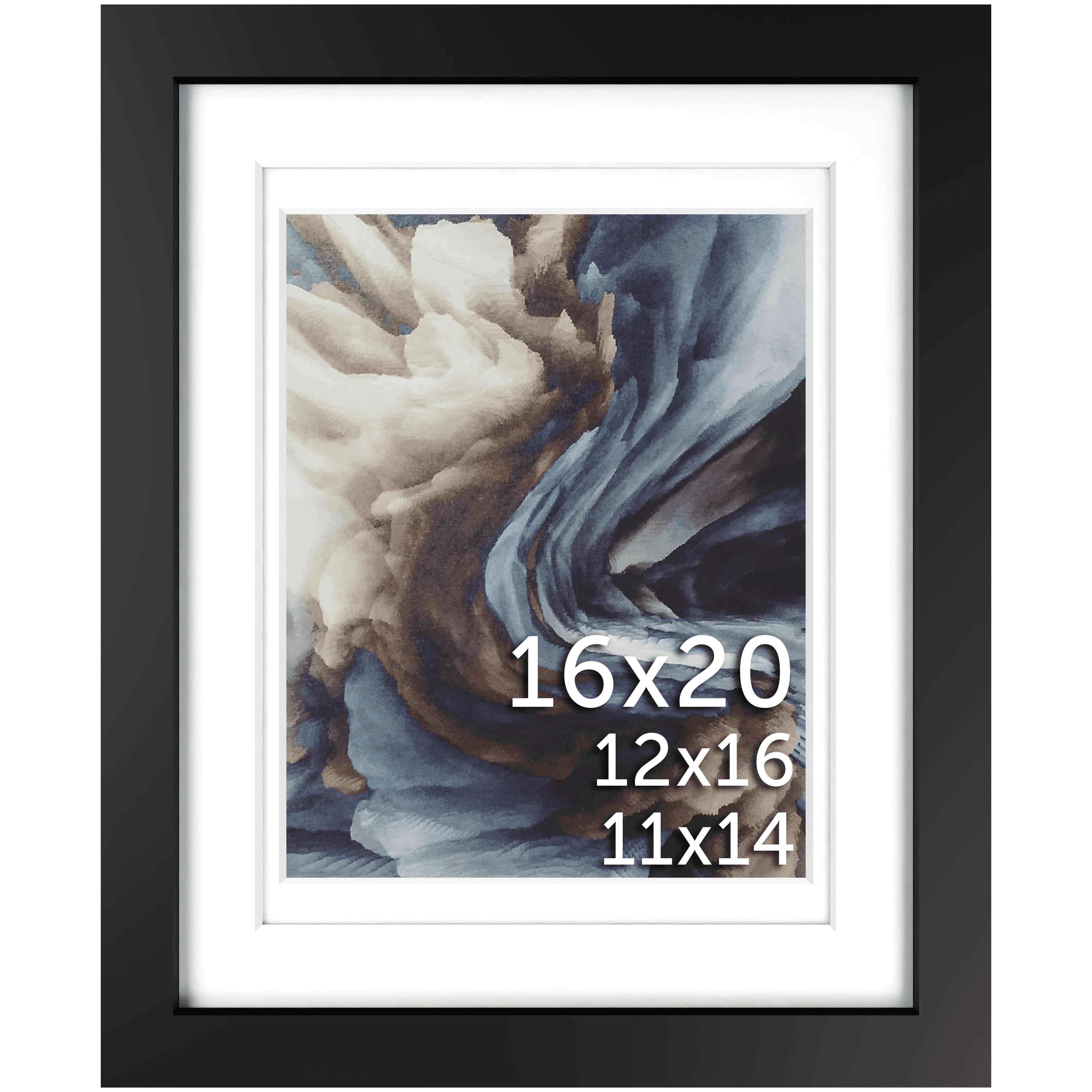 thumbnail image 2 of 16x20 Gray Barnwood Picture Frame With White Mat – Fits An 11x14 Photo, Acrylic Glass, Made In USA 2 of 5