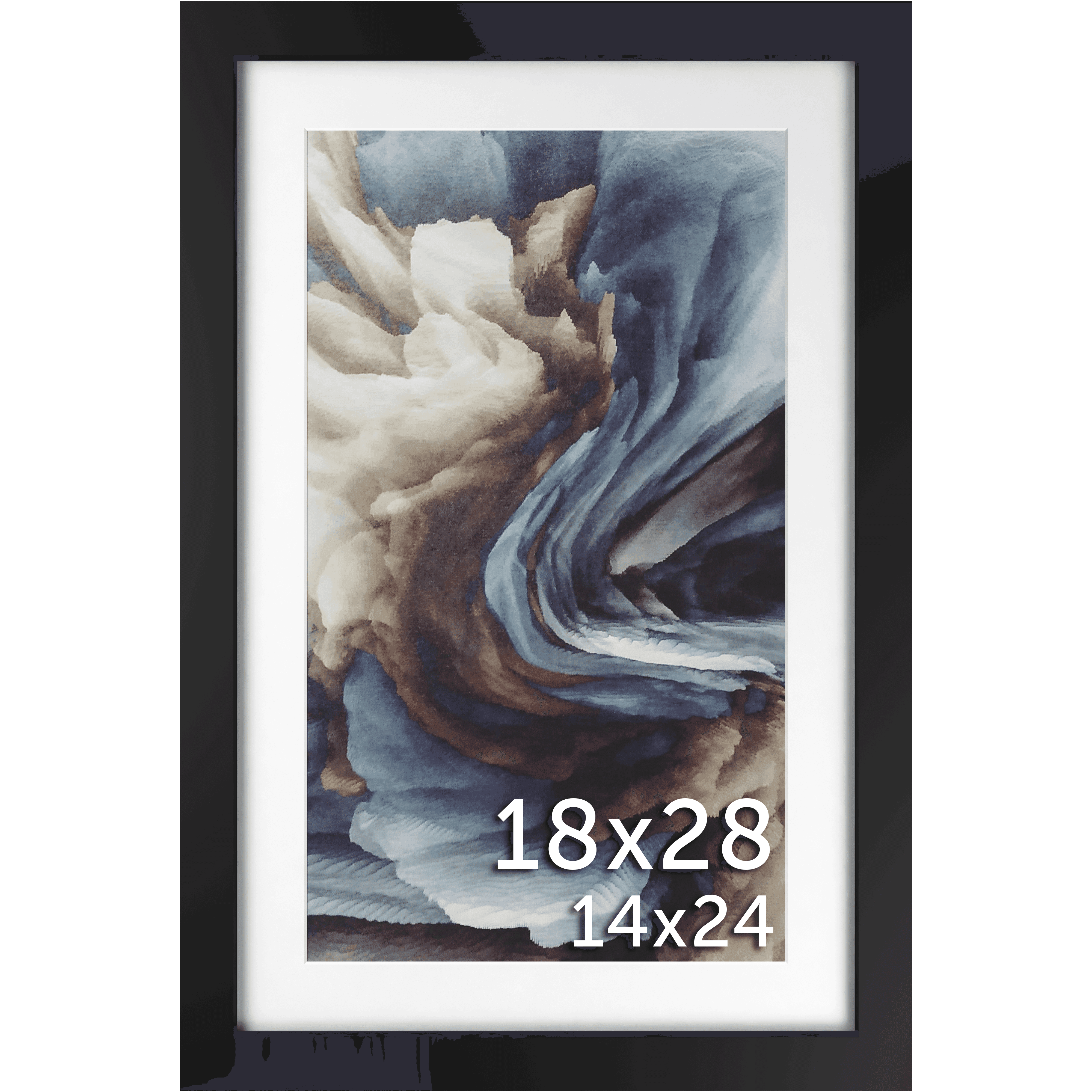 18x28 Black Matted Frame - Frame Amo