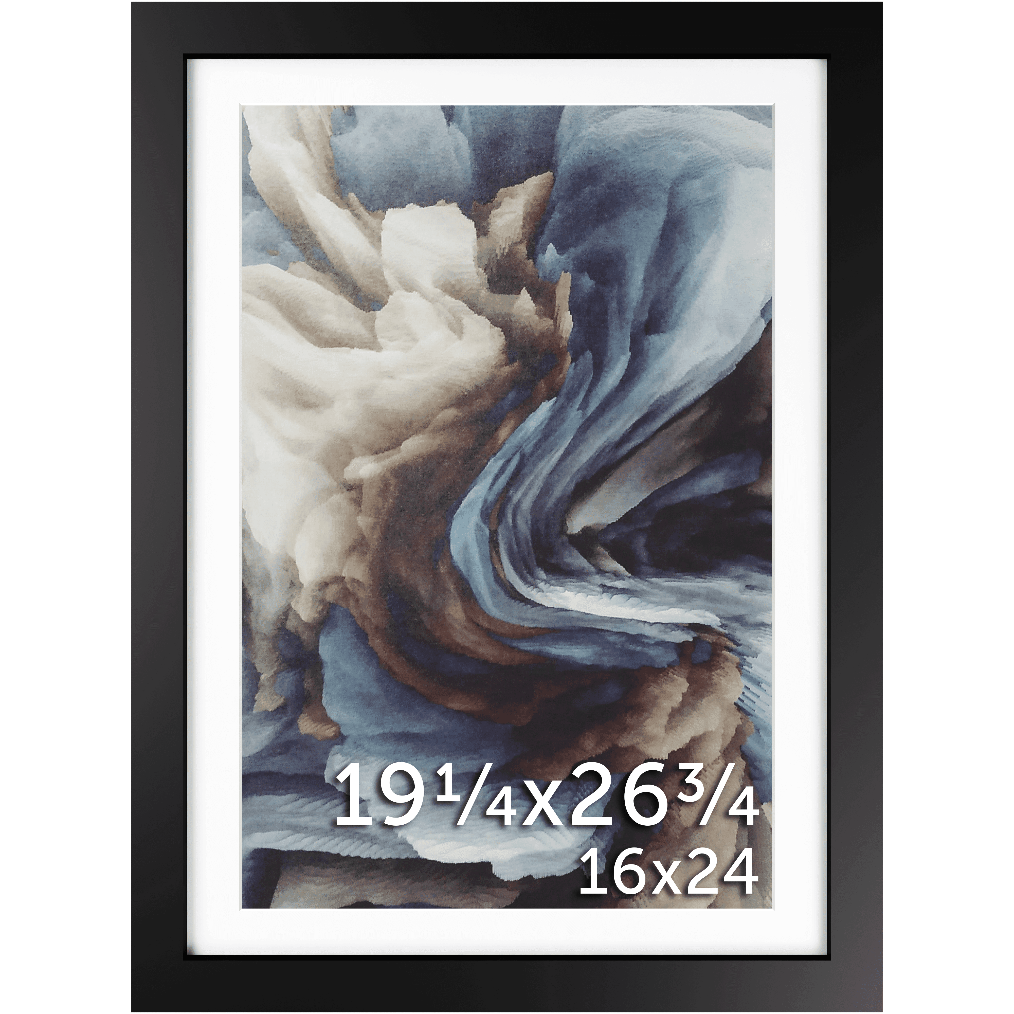 19.25x26.75 Black Matted Frame - Frame Amo
