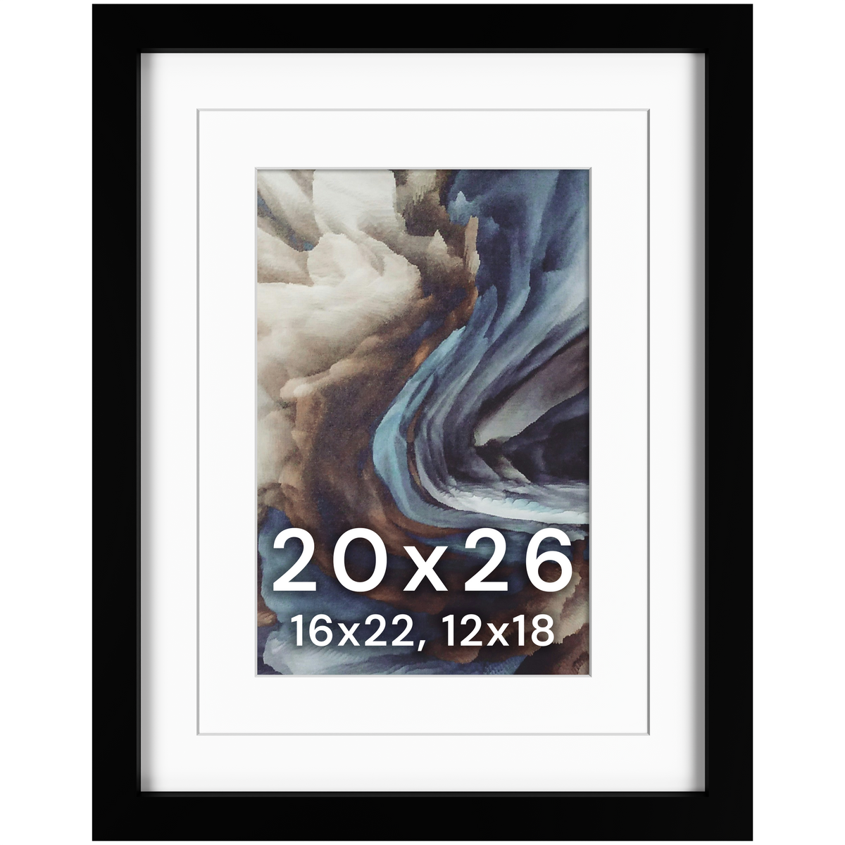 20x26 Wood Frame Double Matted to 16x22 and 12x18 - Glass