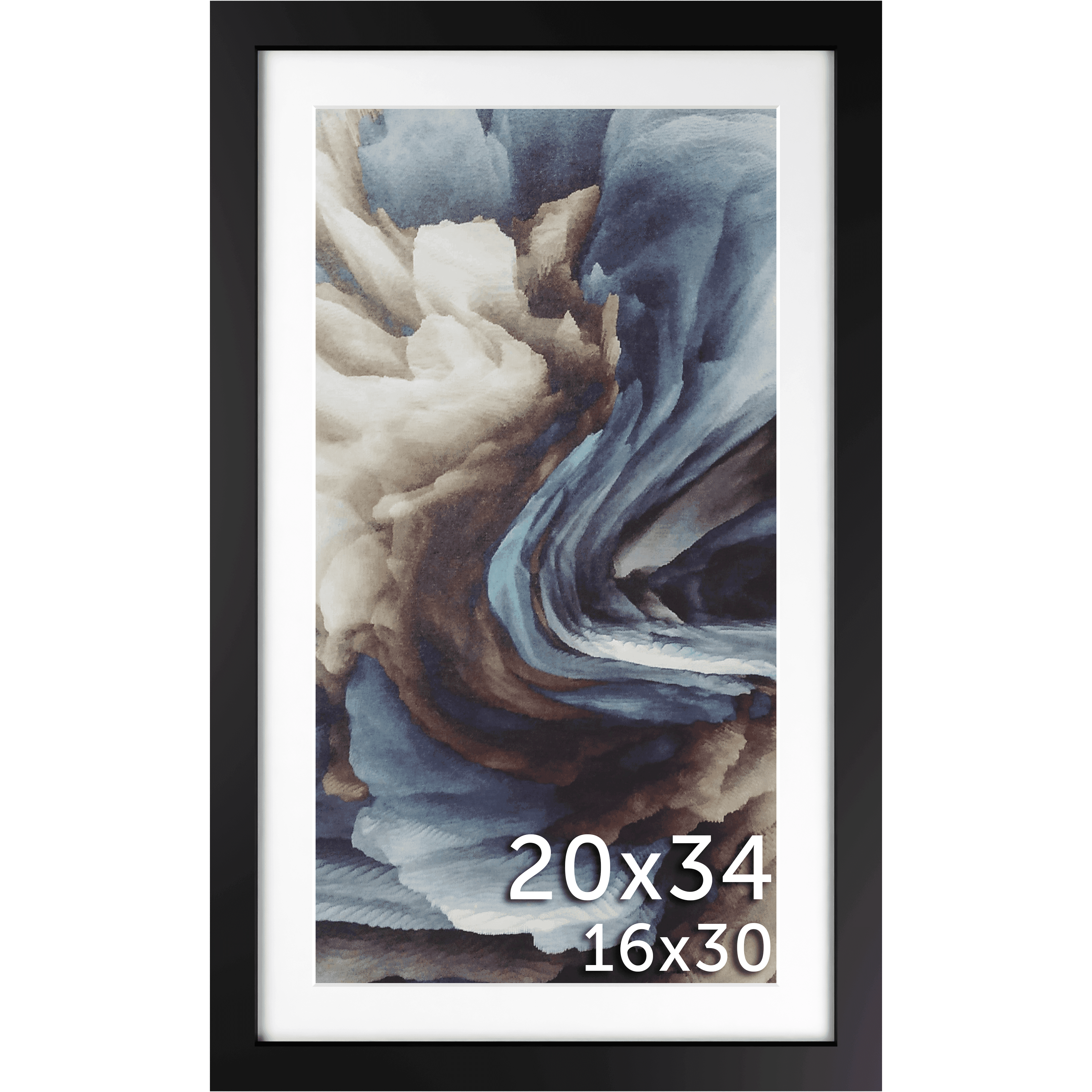 20x34 Frame Matted to 16x30 – Solid Wood Poster Frame with 20x34 Frame Matted to 16x30 – Solid Wood Poster Frame with