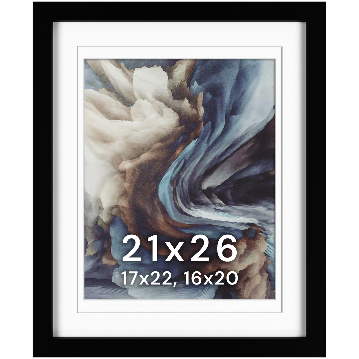 21x26 Wood Frame Double Matted to 17x22 and 16x20 - Glass