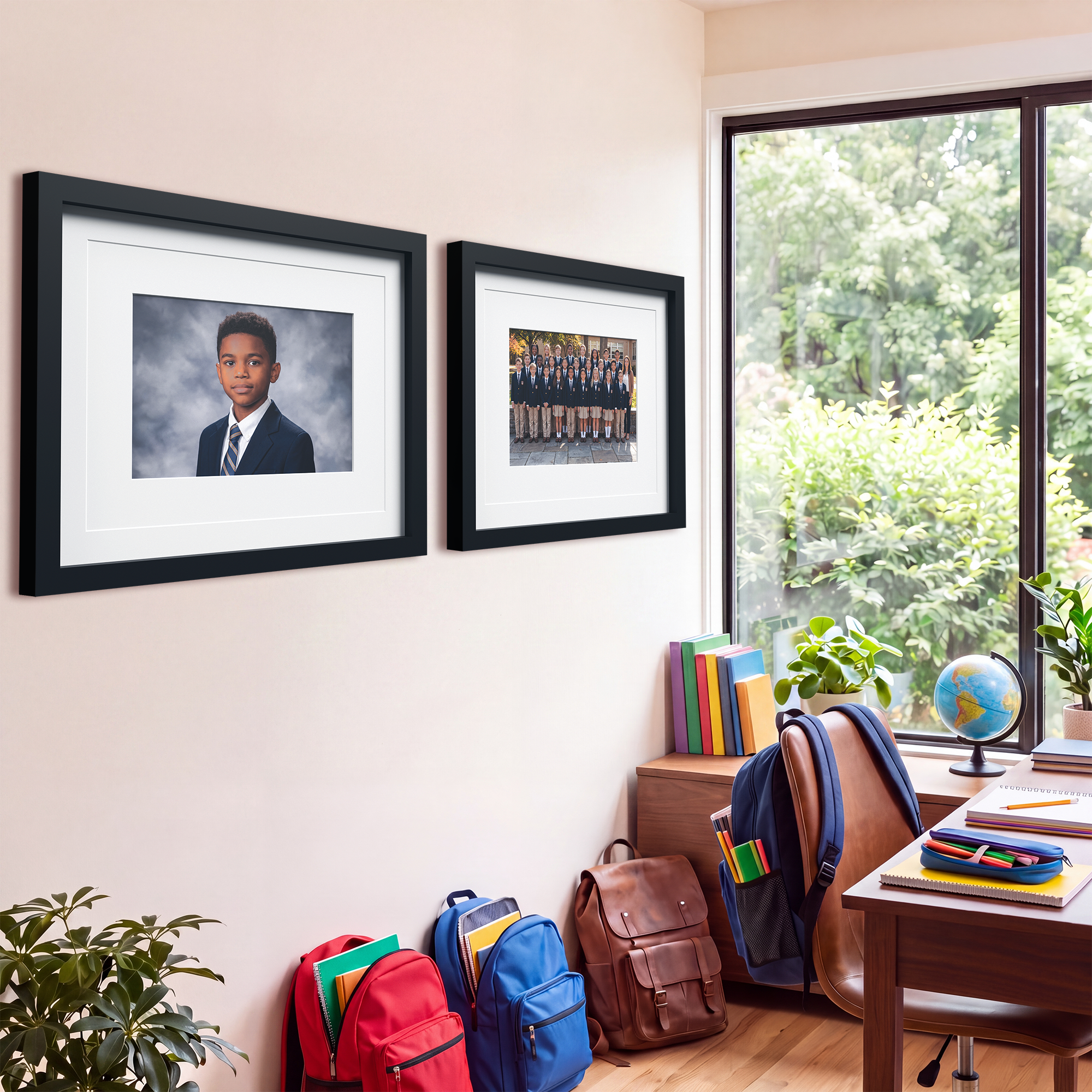 22x28 Wood Frame Double Matted to 18x24 and 12x18 - Glass