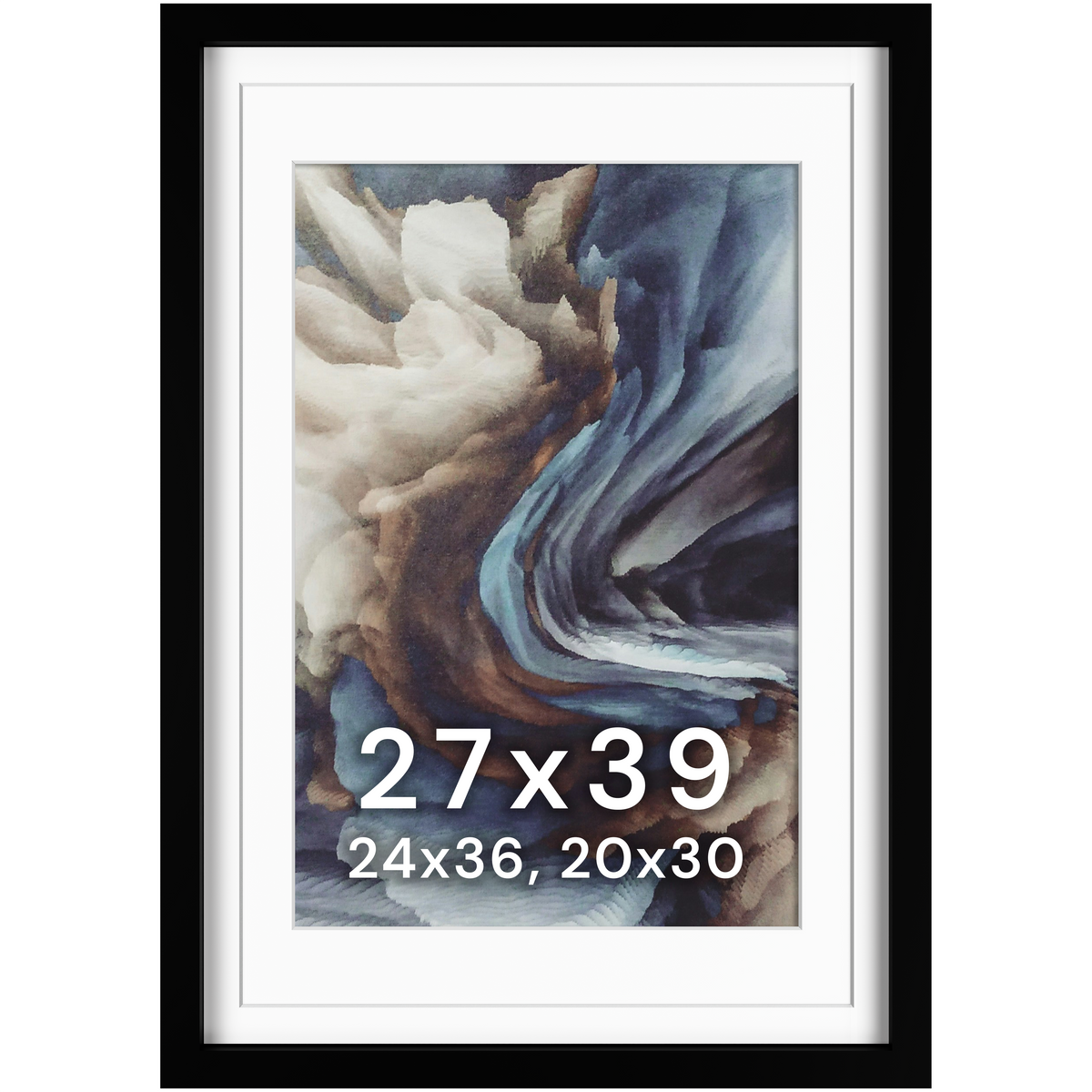 27x39 Wood Frame Double Matted to 24x36 and 20x30 - Glass