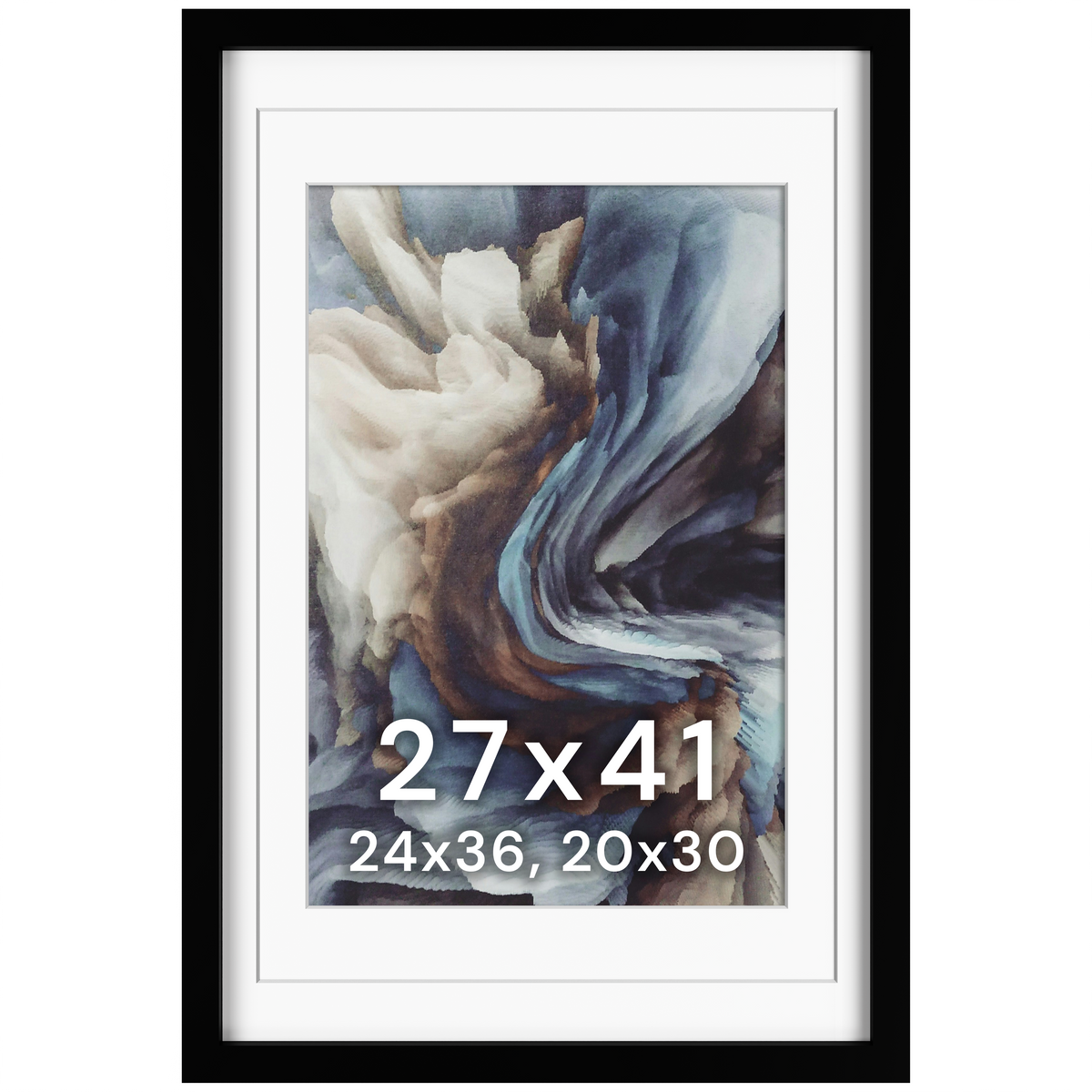 27x41 Wood Frame Double Matted to 24x36 and 30x40 - Glass
