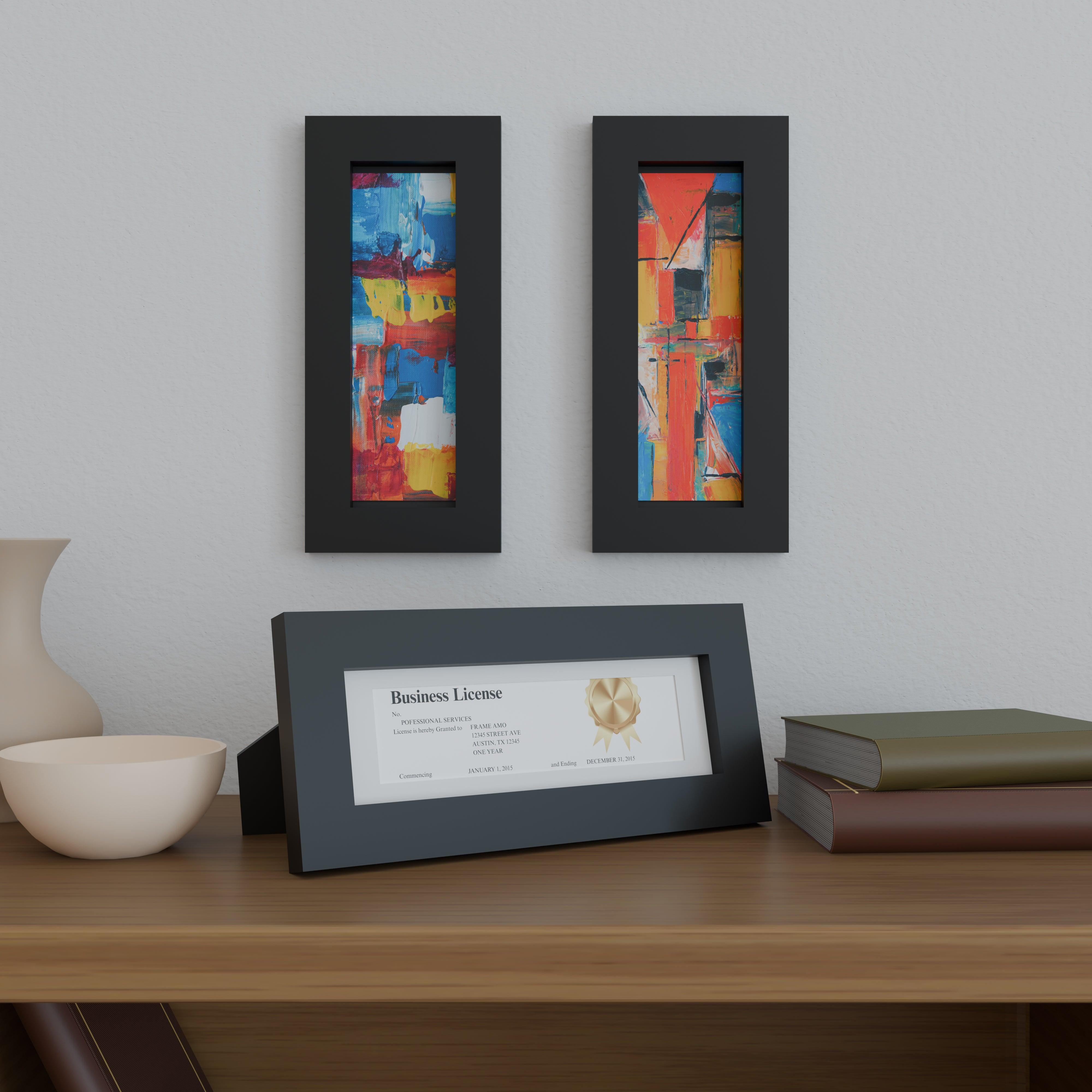 4x12 Matted Wood Frame - Signature Glass