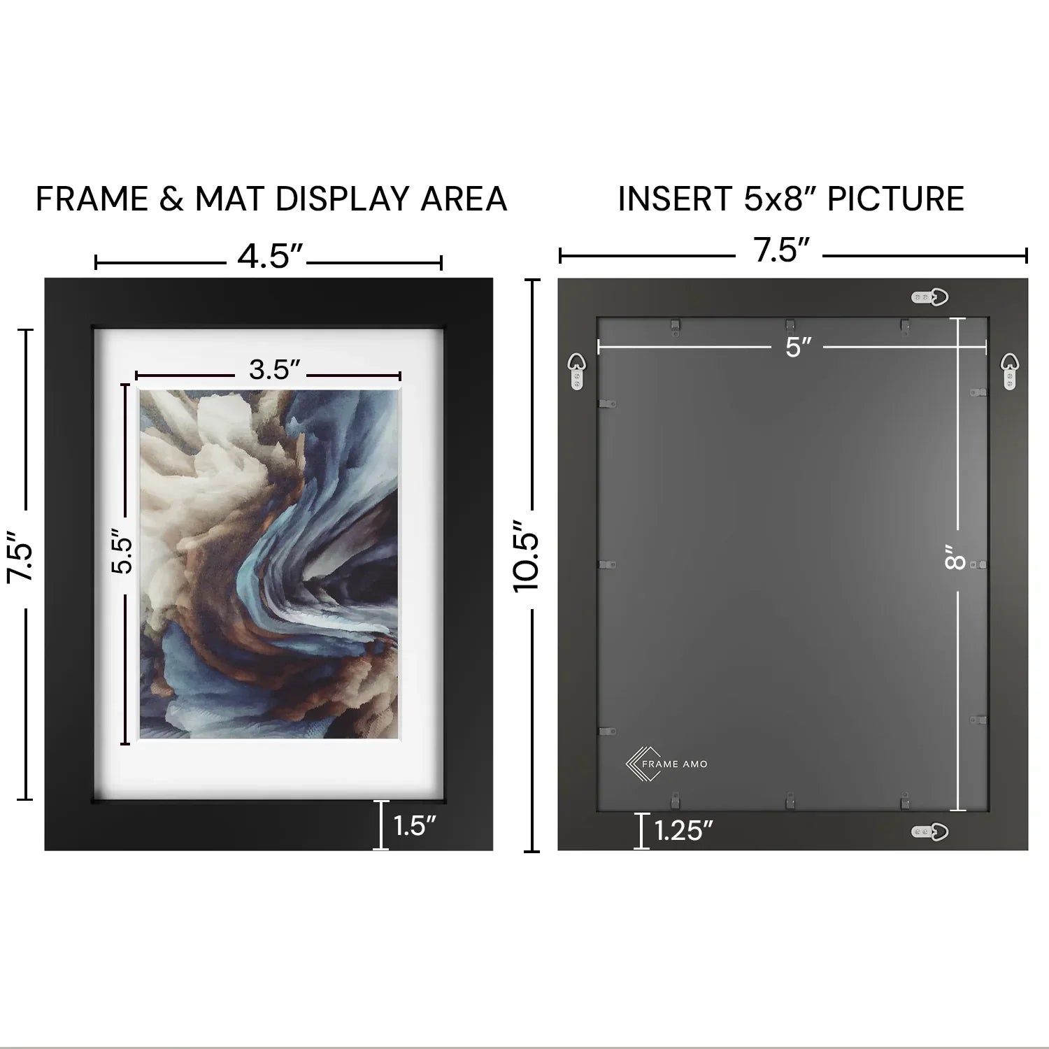 5x8 Matted Wood Frame - Signature Glass