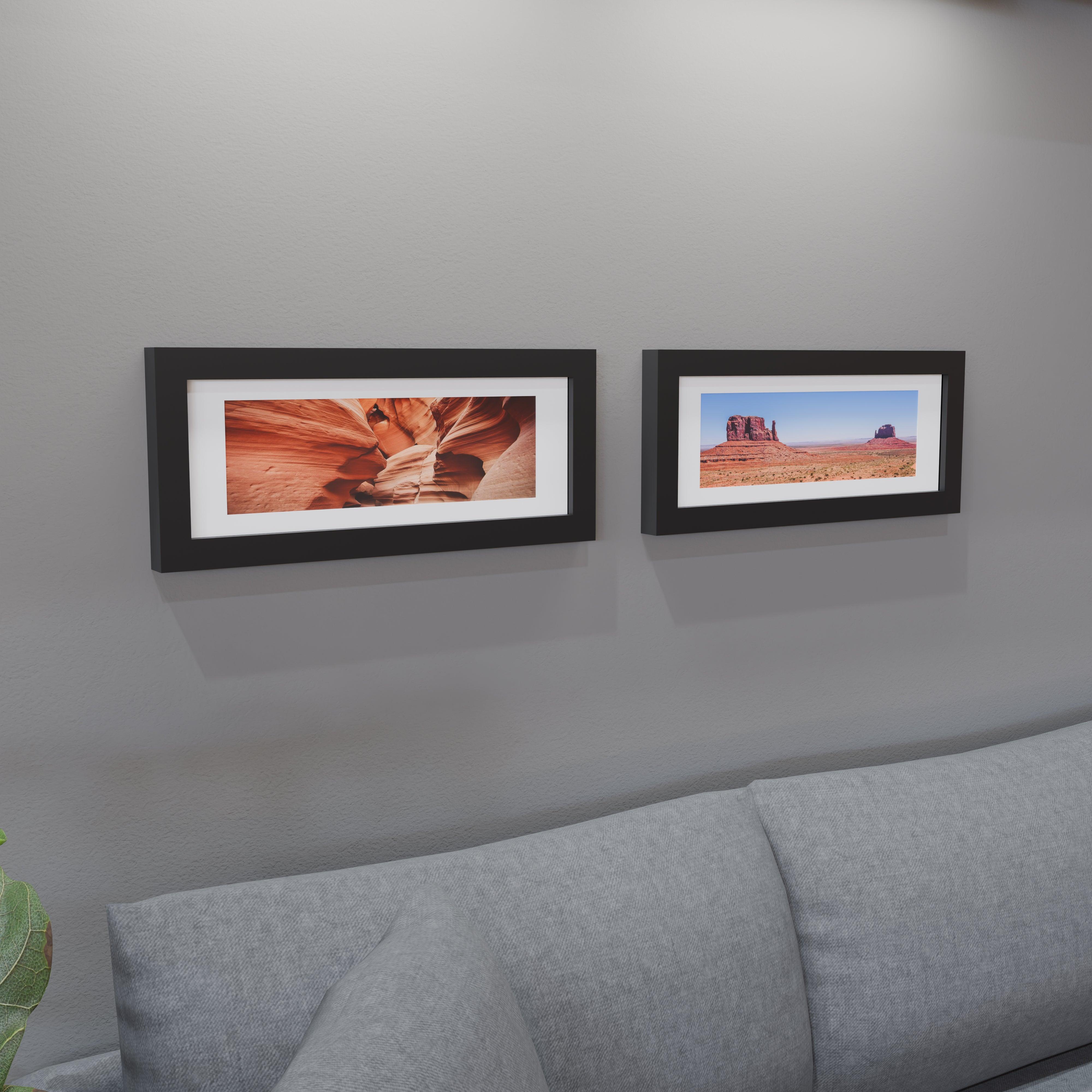 8x22 Matted Wood Frame - Signature Glass