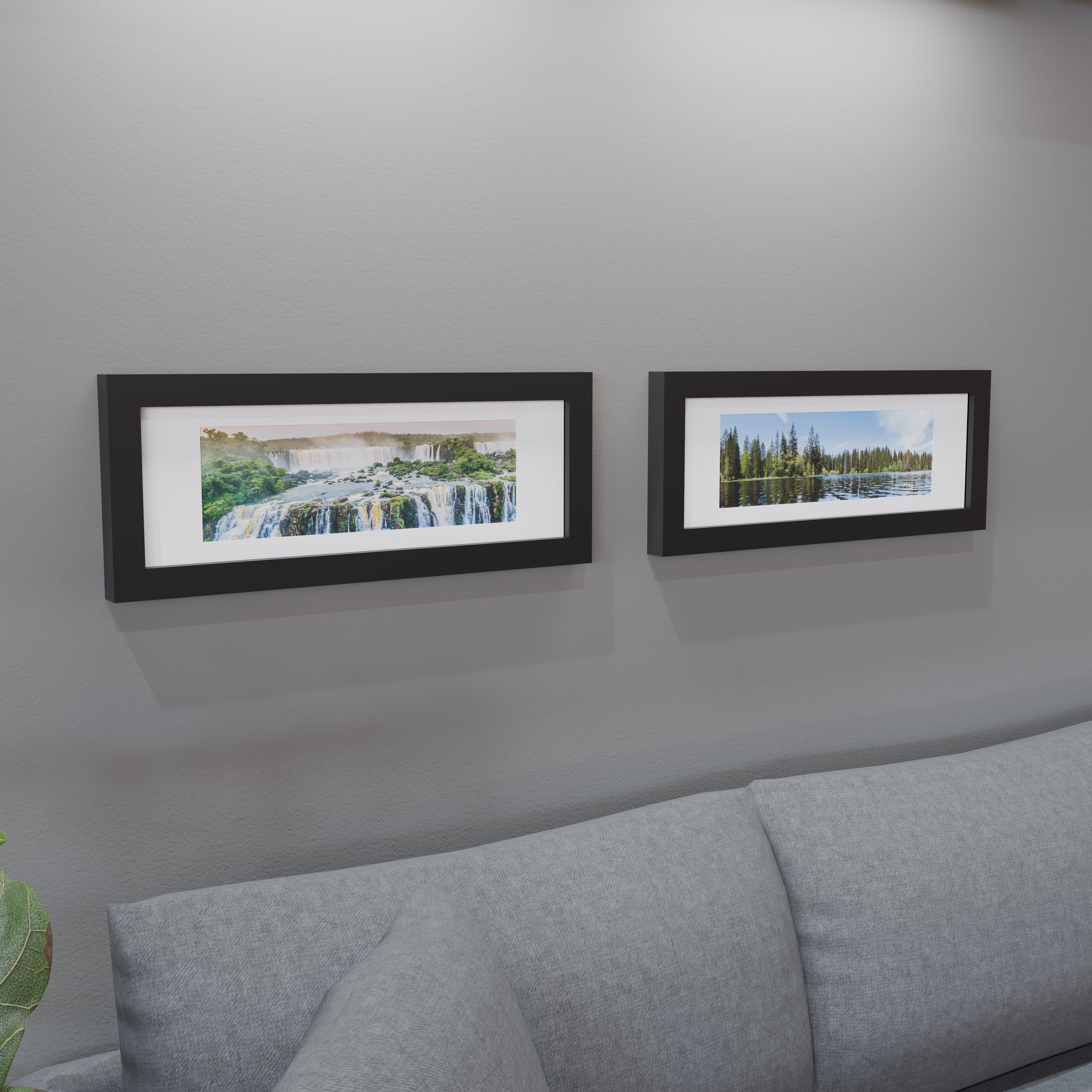 8x24 Matted Wood Frame - Signature Glass