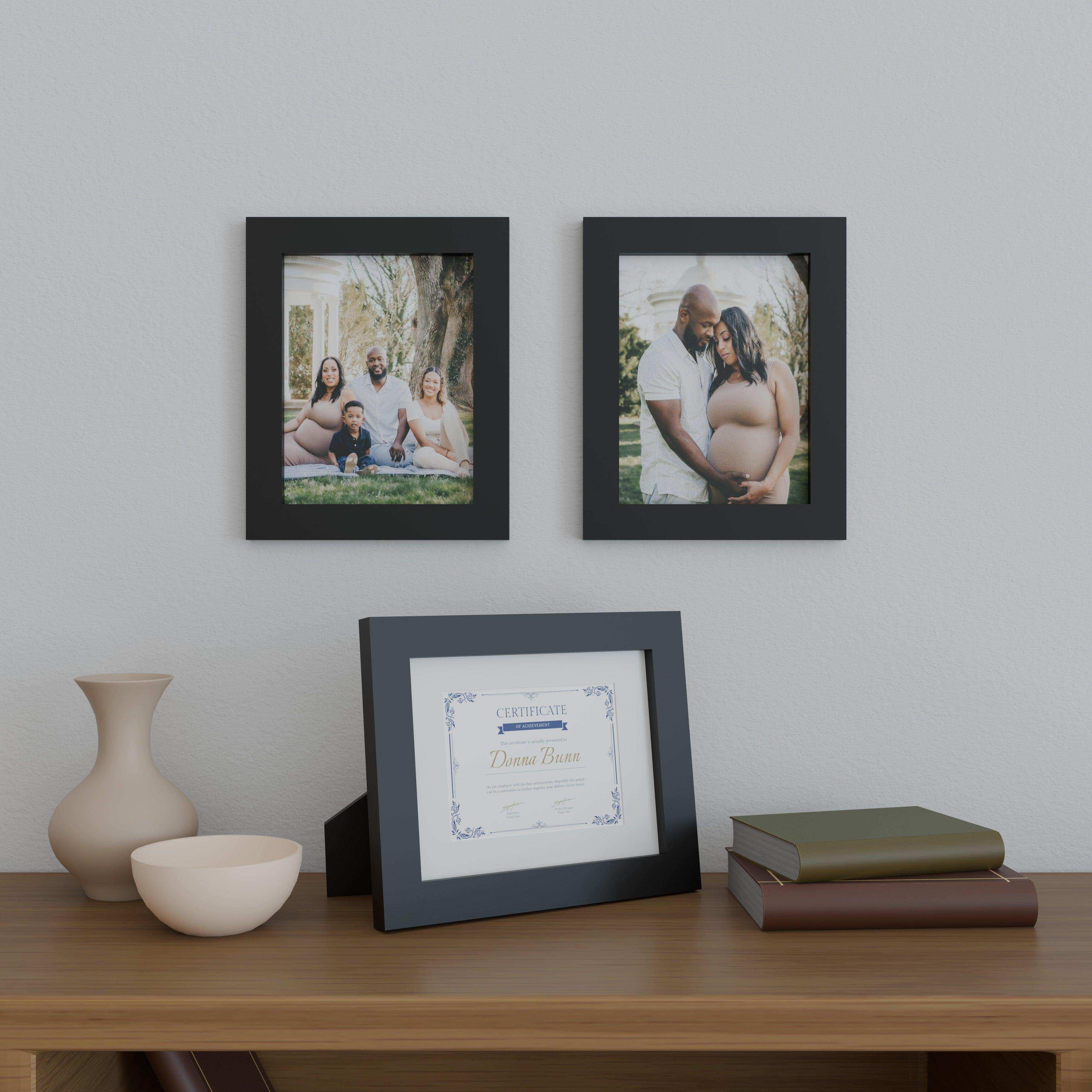 8.5x11 Matted Wood Frame - Signature Glass