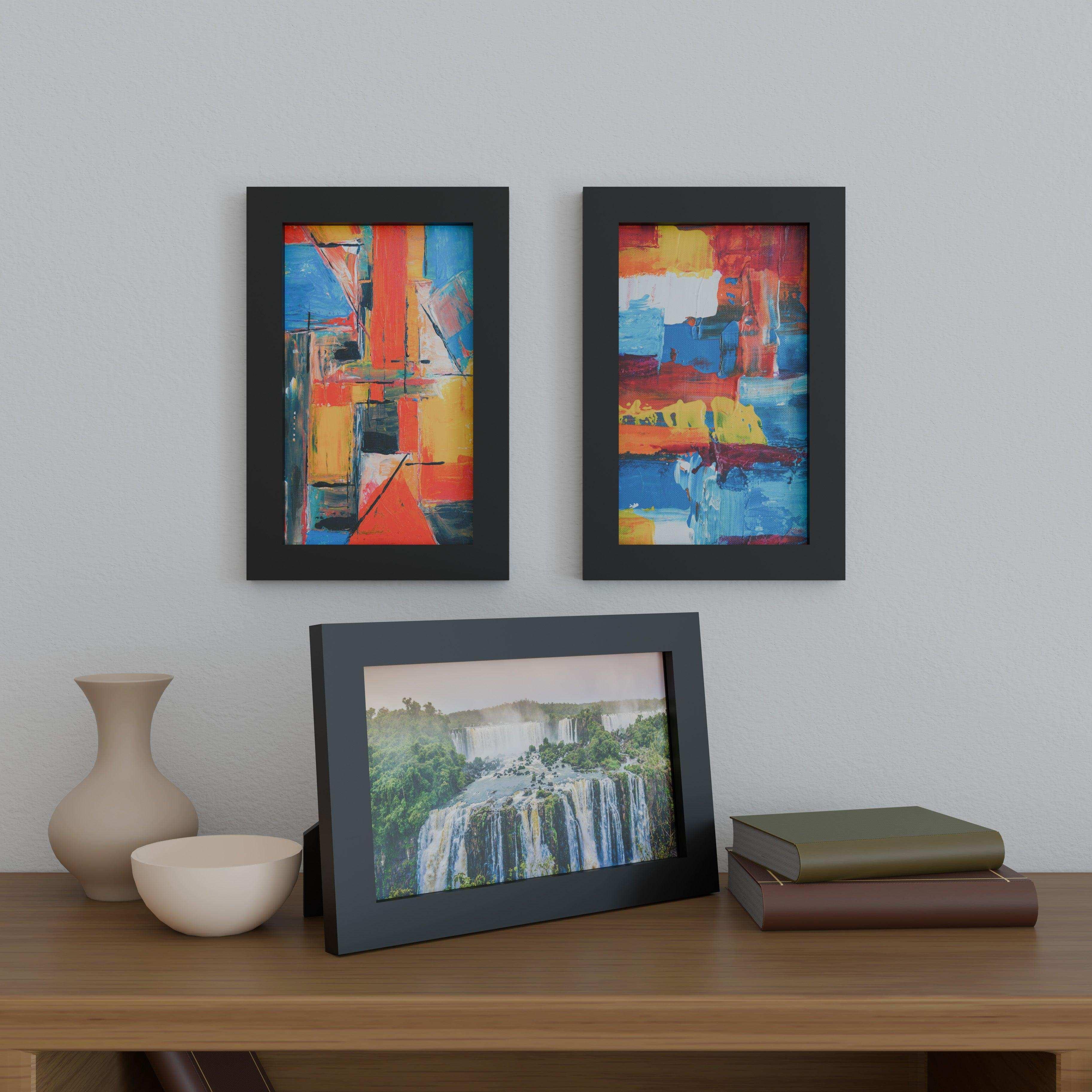 8.5x14 Matted Wood Frame - Signature Glass