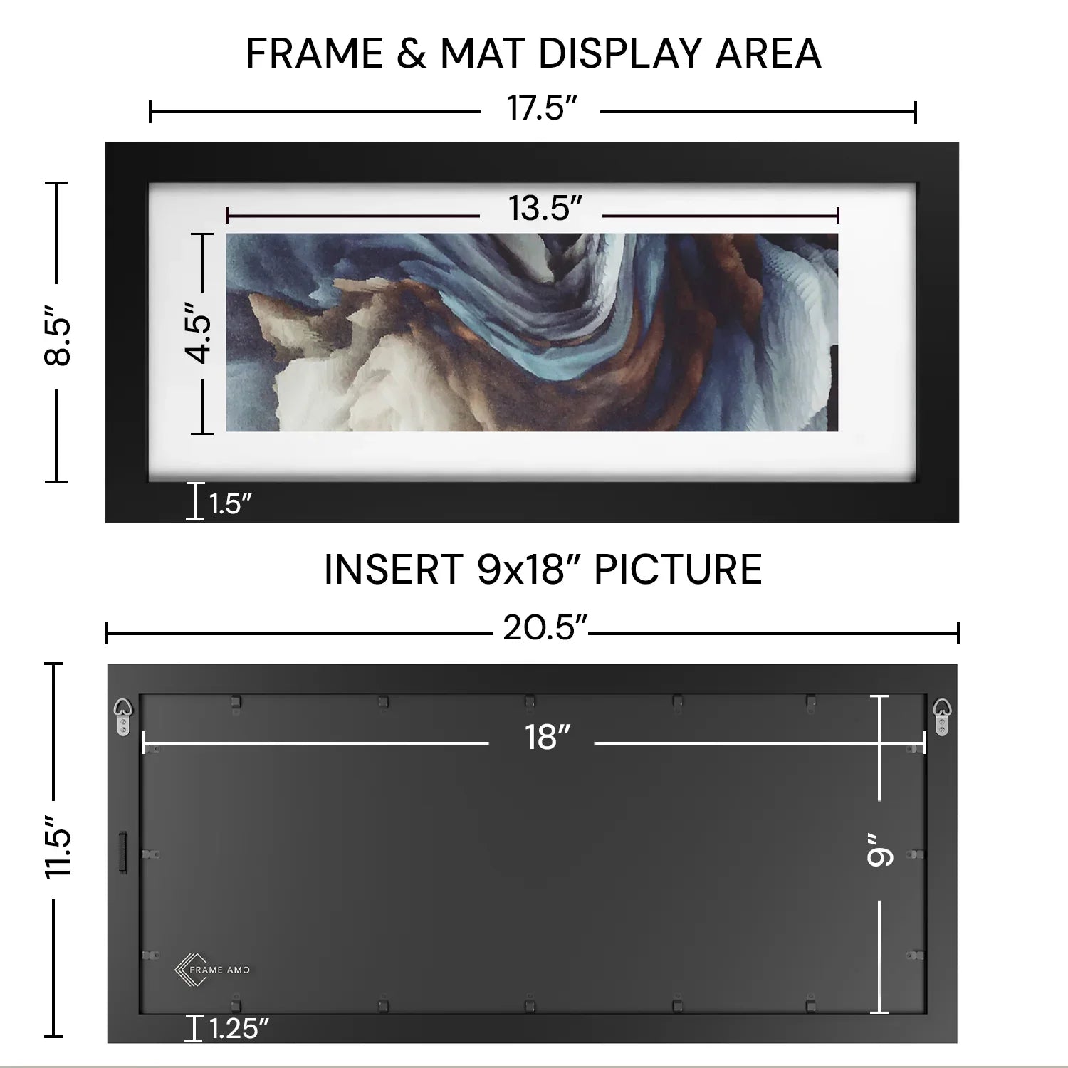 9x18 Matted Wood Frame - Signature Glass