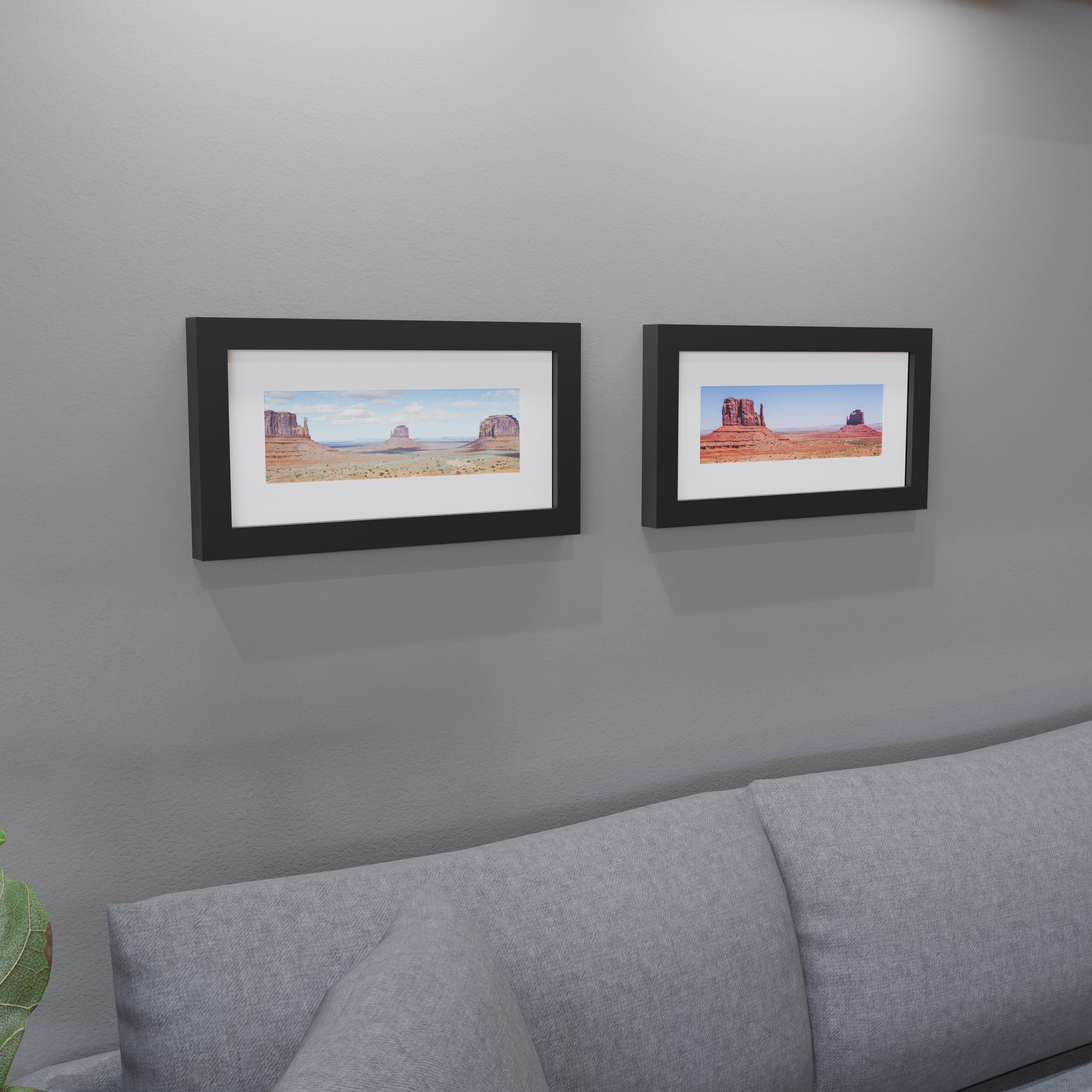 9x19 Matted Wood Frame - Signature Glass