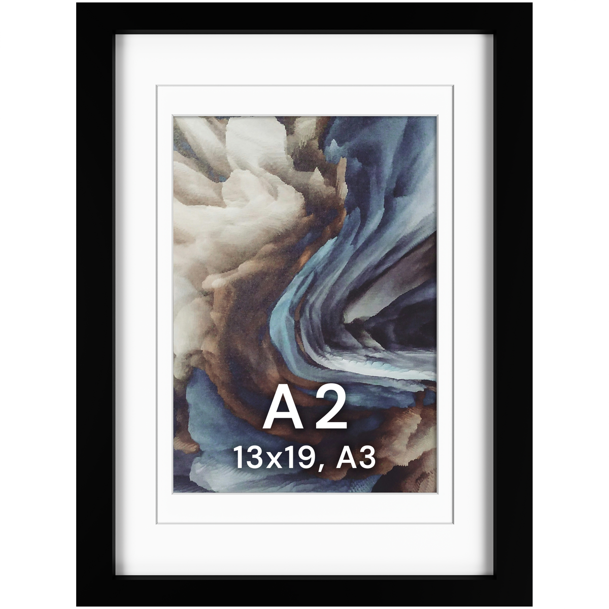 A2 Wood Frame Double Matted to 13x19 and A3 - Glass