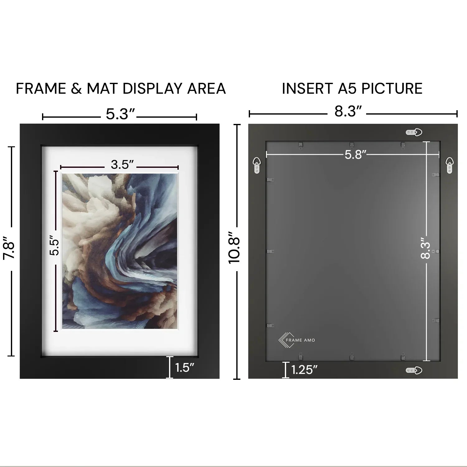 A5 Matted Wood Frame - Signature Glass