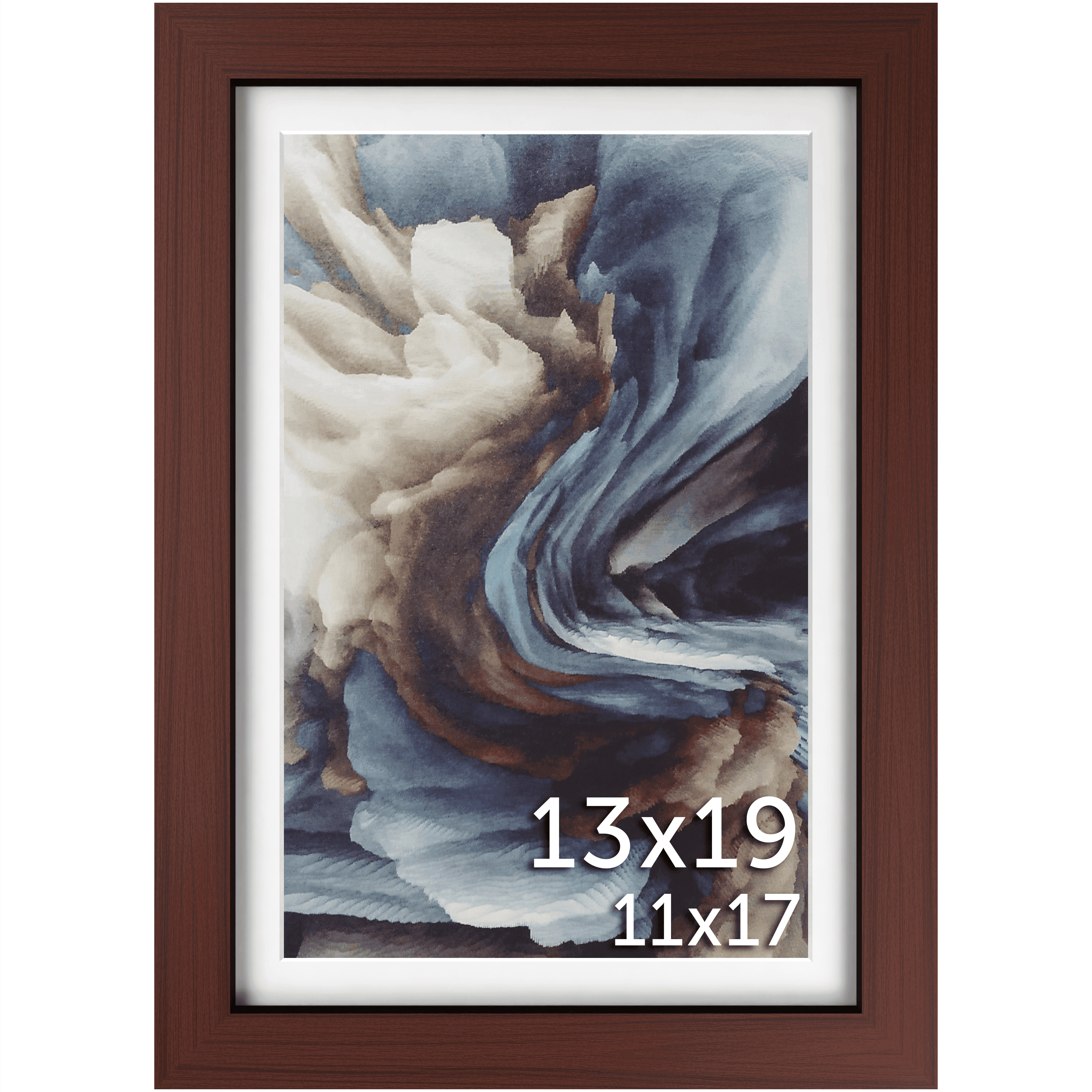 13x19 Matted Wood Frame - Signature Glass