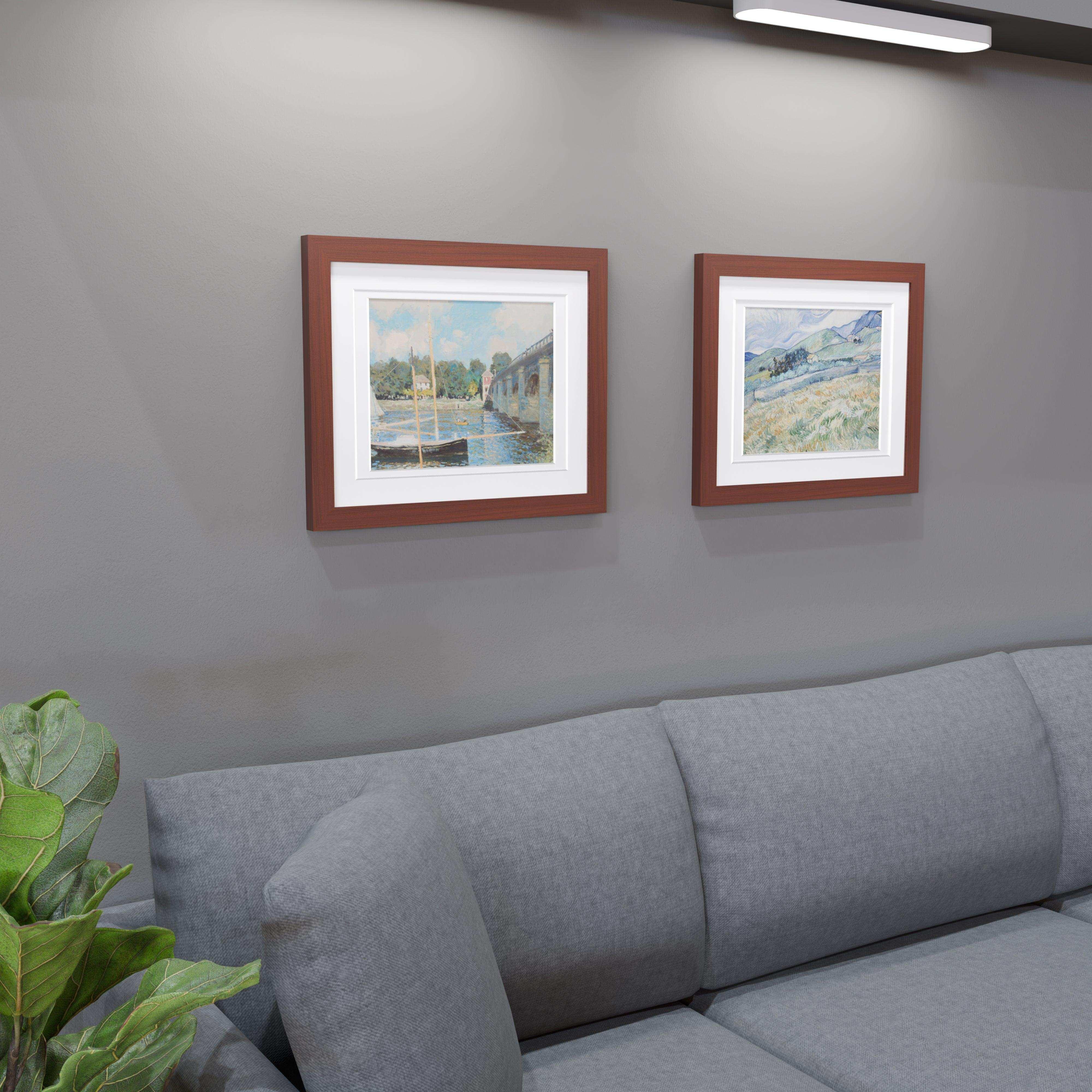 16x20 Wood Frame Double Matted to 12x16 and 11x14 - Glass