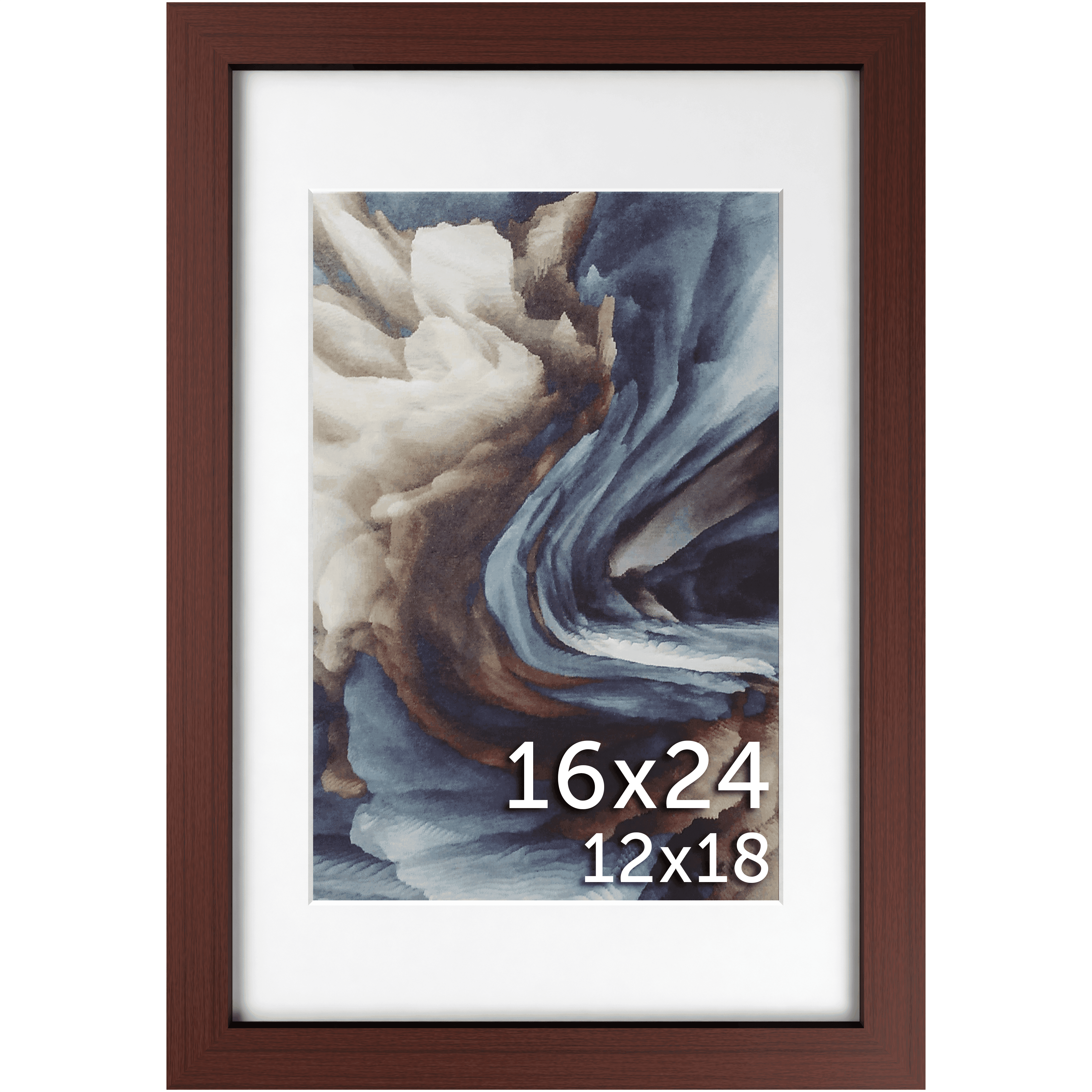 16x24 Matted Wood Frame - Signature Glass