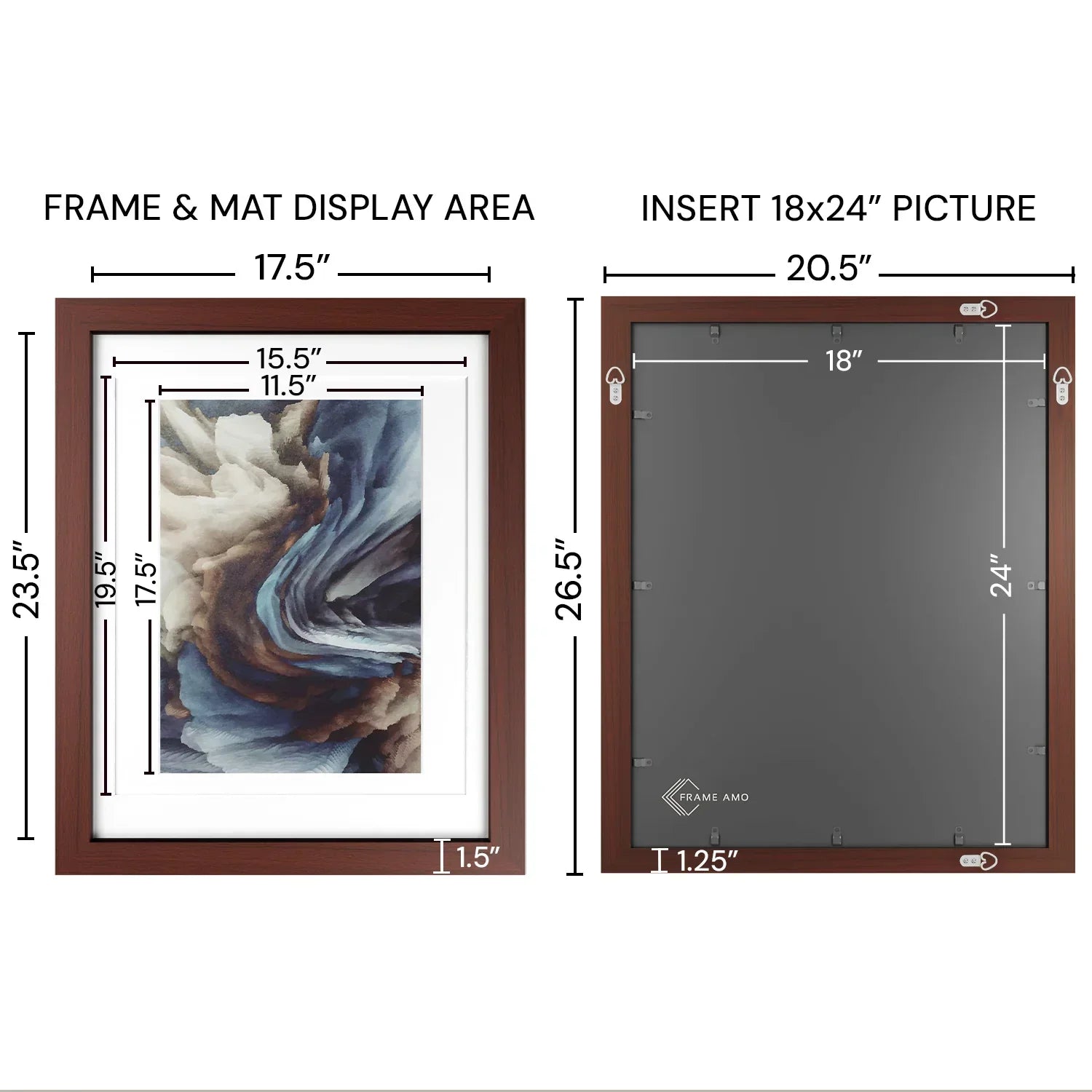 18x24 Multi-Mat Wood Frame - Signature Glass