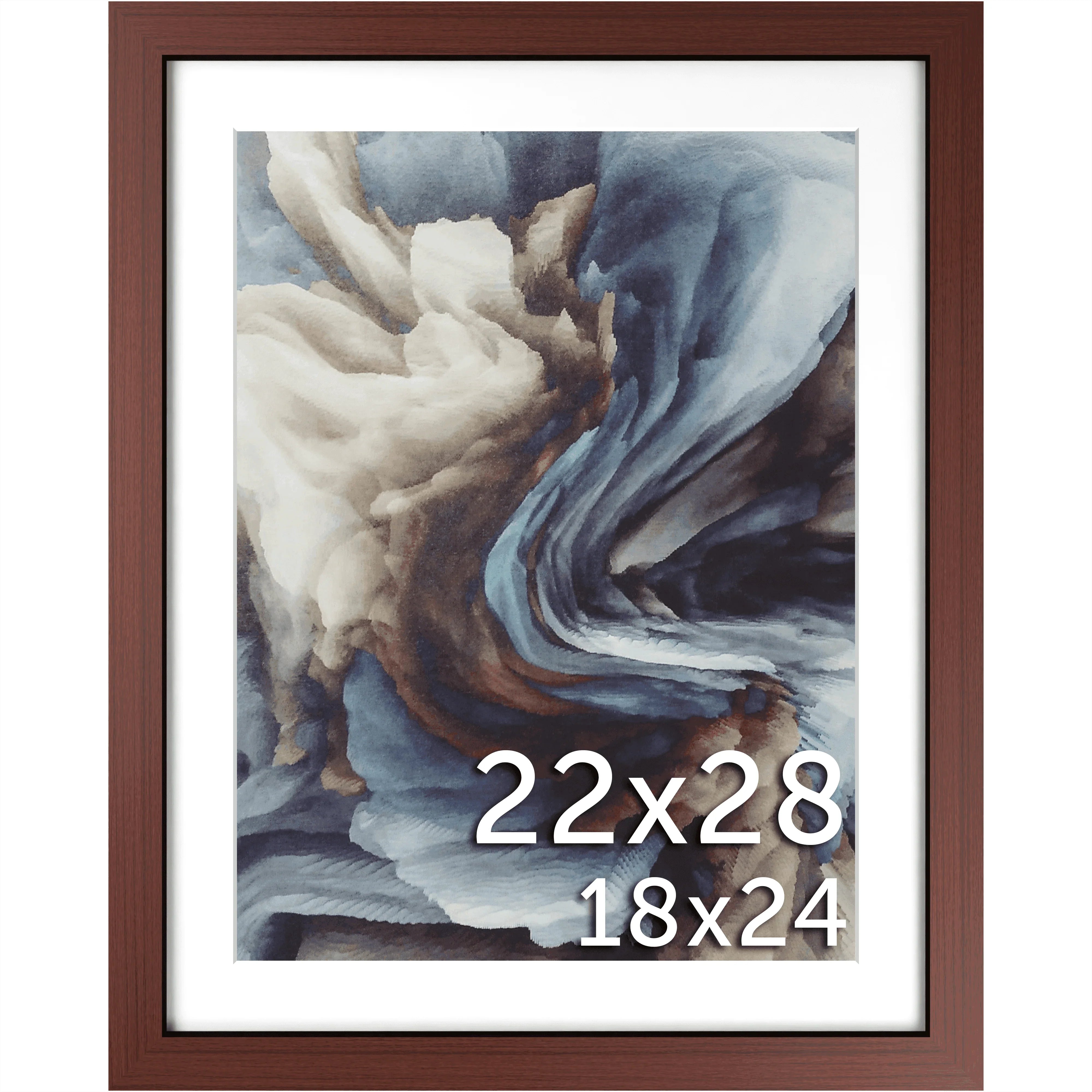 22x28 Matted Wood Frame - Signature Glass