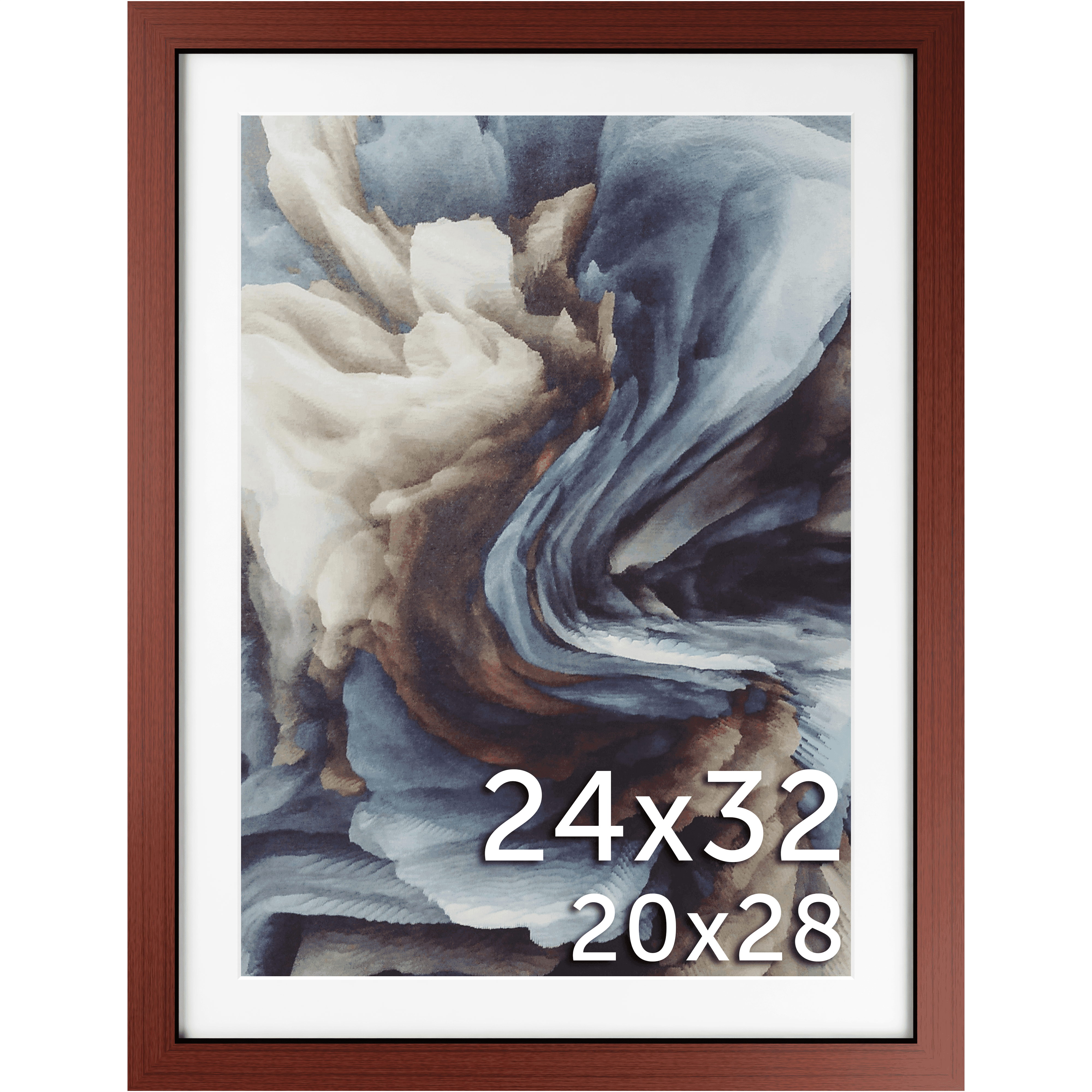 24x32 Matted Wood Frame - Signature Glass