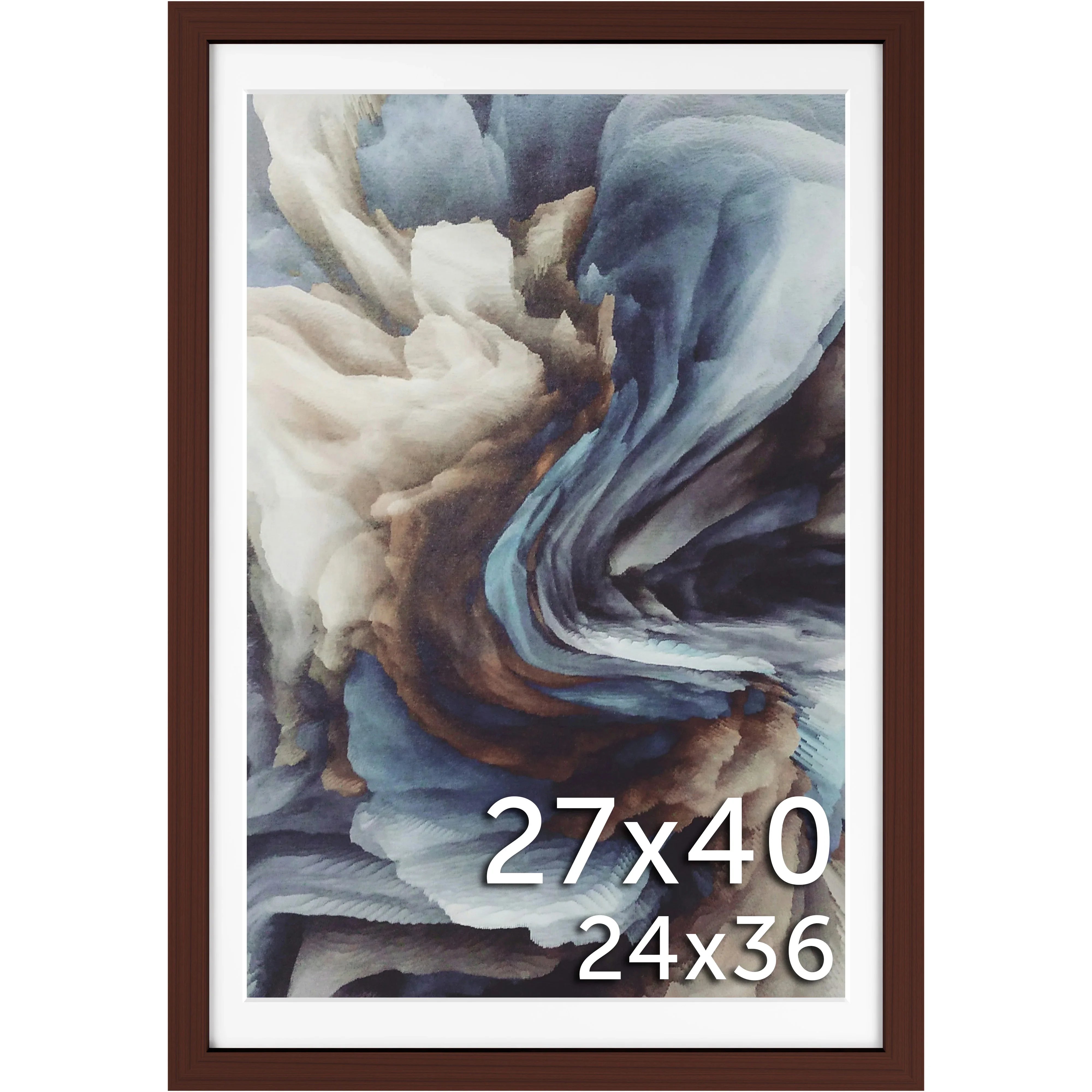 27x40 Matted Wood Frame - Signature Glass