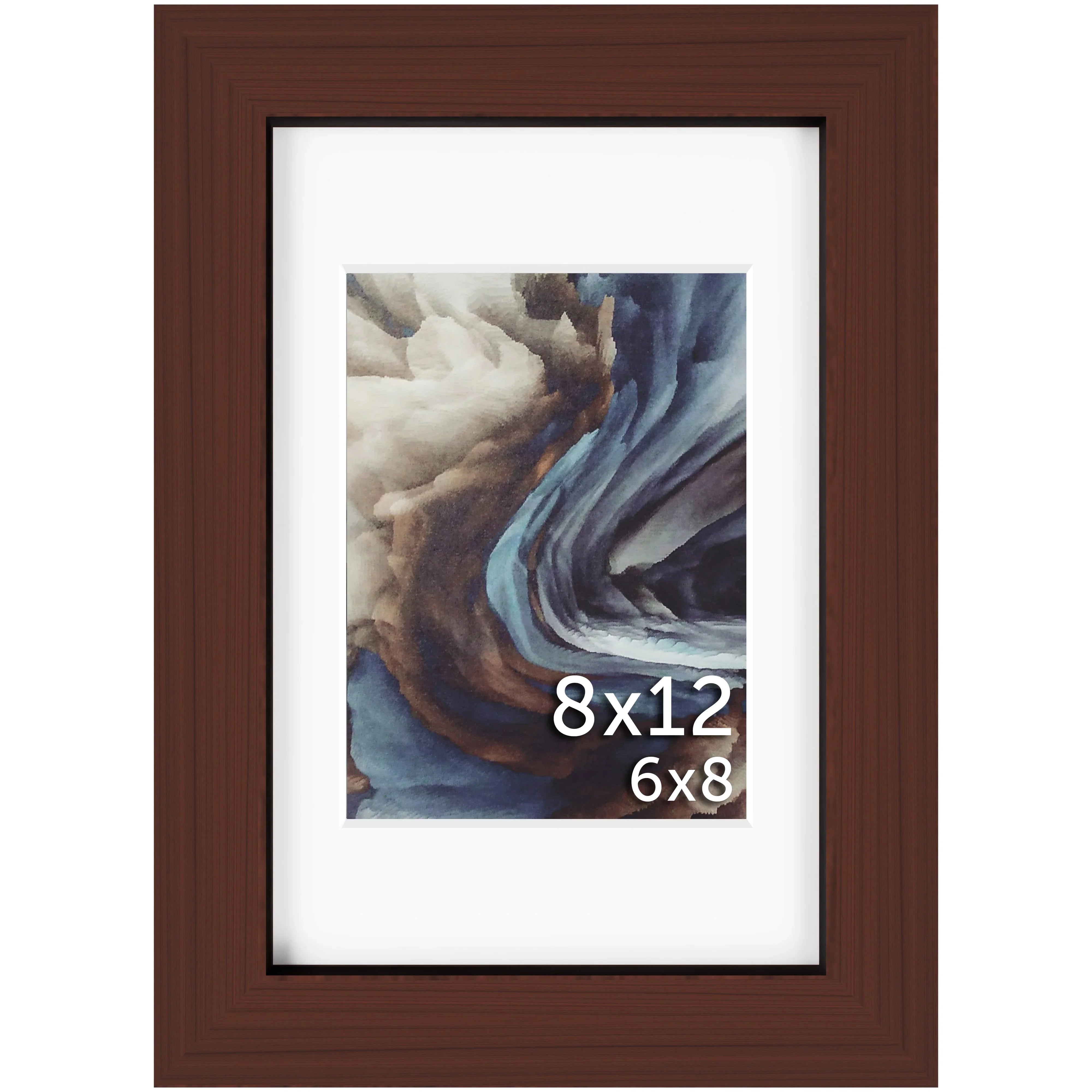 8x12 Matted Wood Frame - Signature Glass