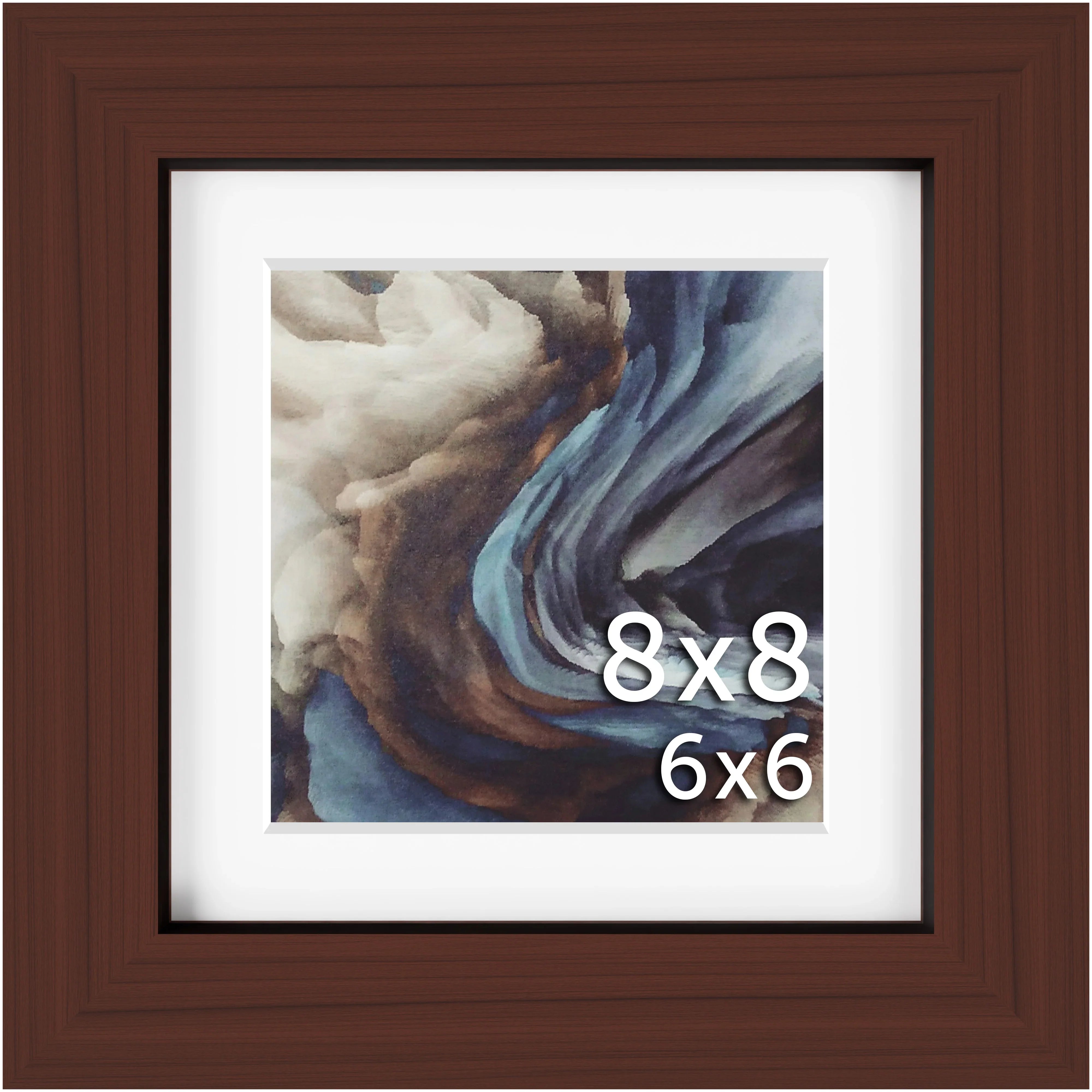 8x8 Matted Wood Frame - Signature Glass