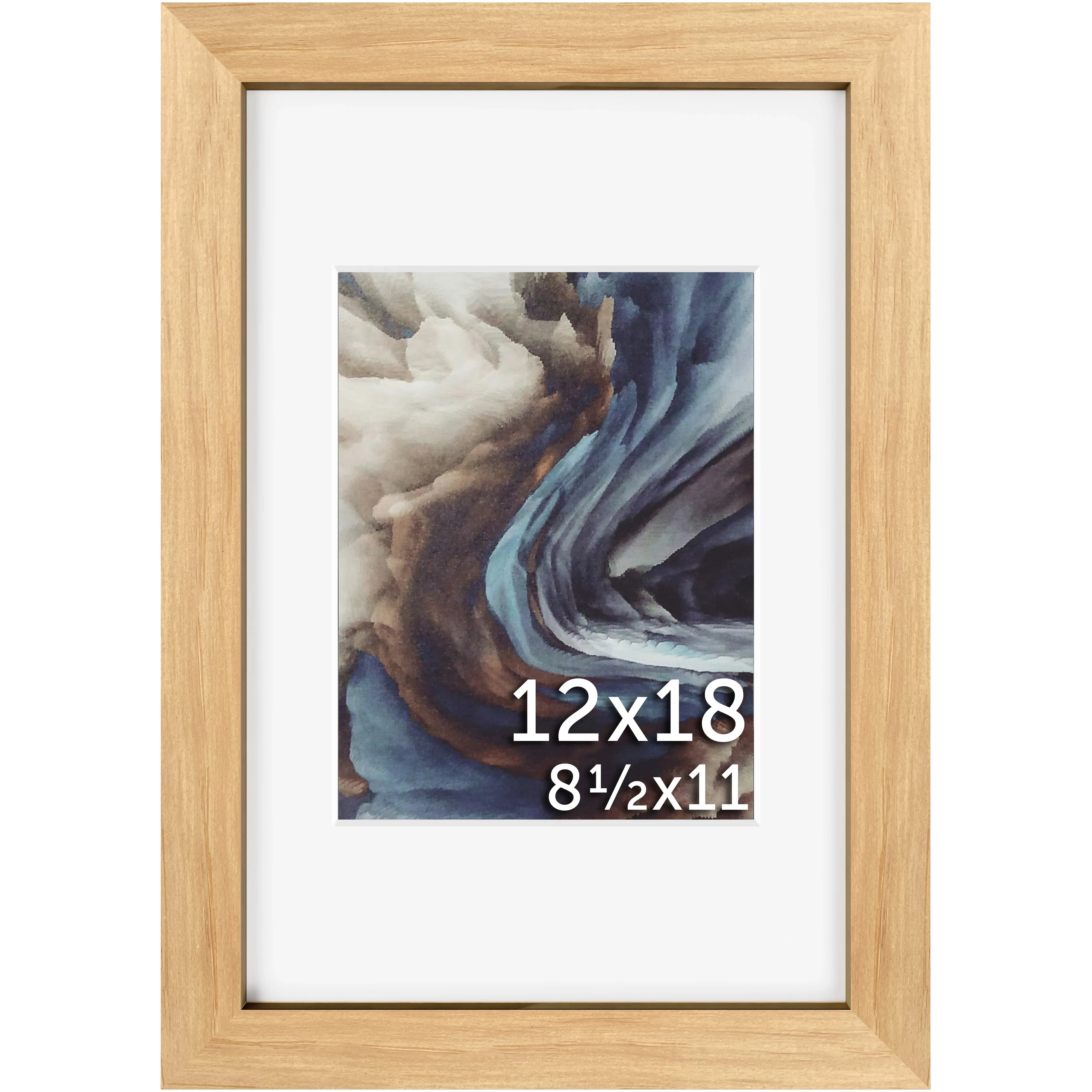 12x18 Matted Wood Frame - Signature Glass