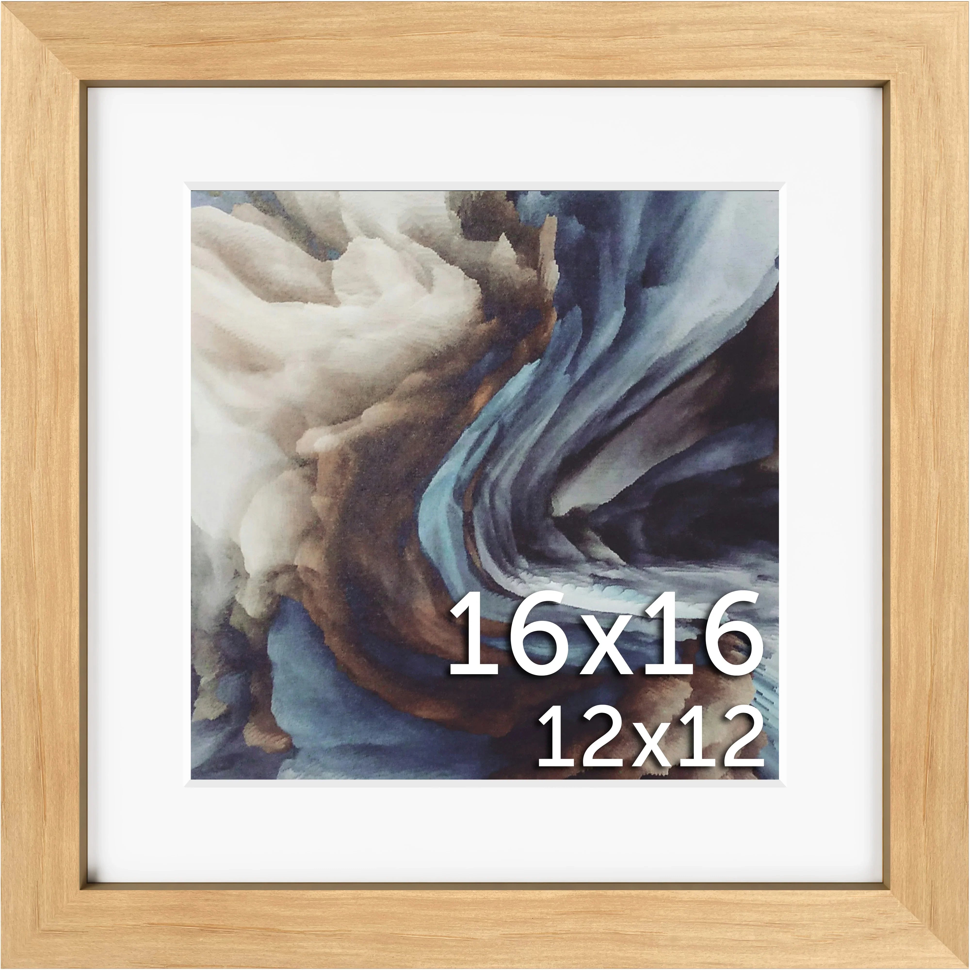 16x16 Matted Wood Frame - Signature Glass