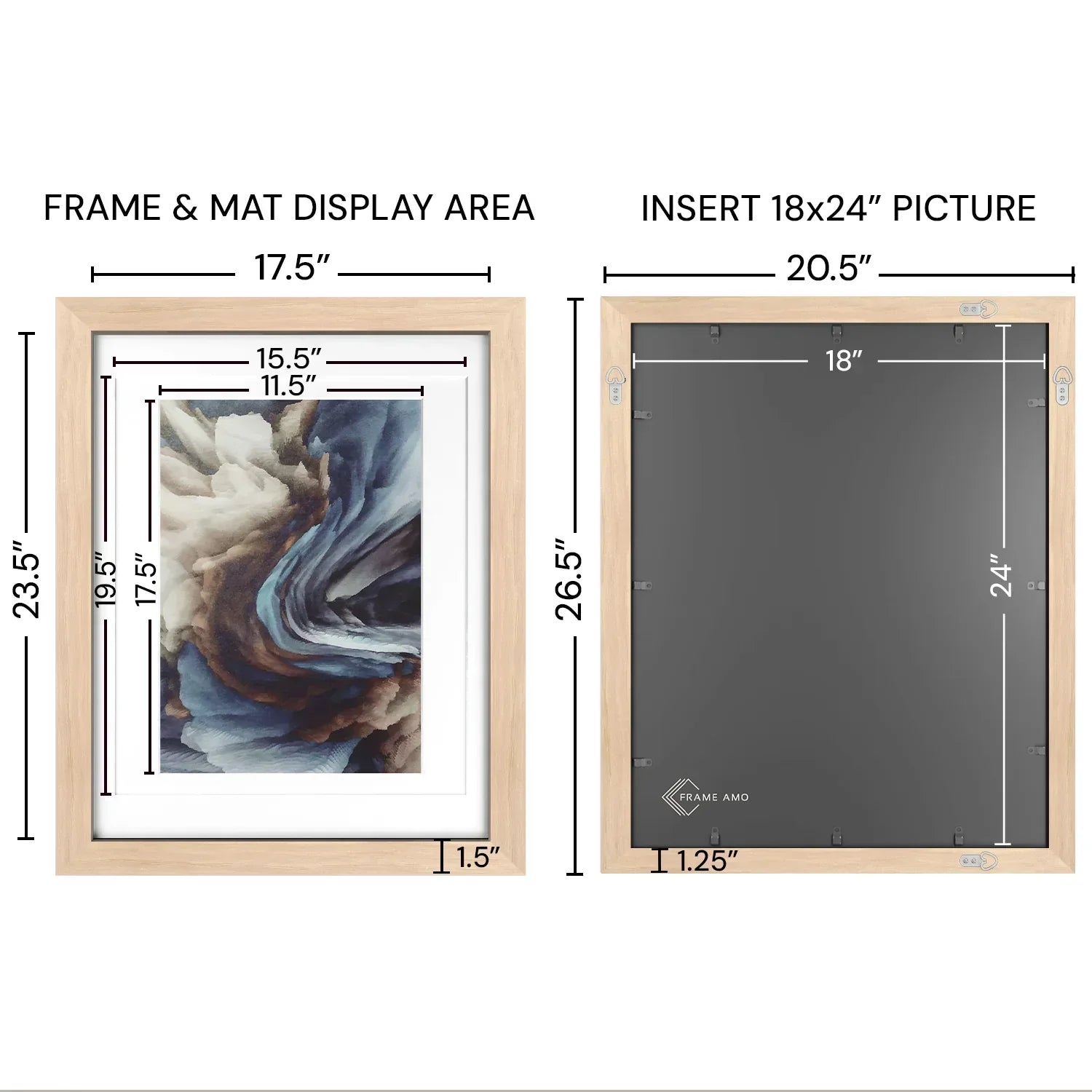 18x24 Multi-Mat Wood Frame - Signature Glass