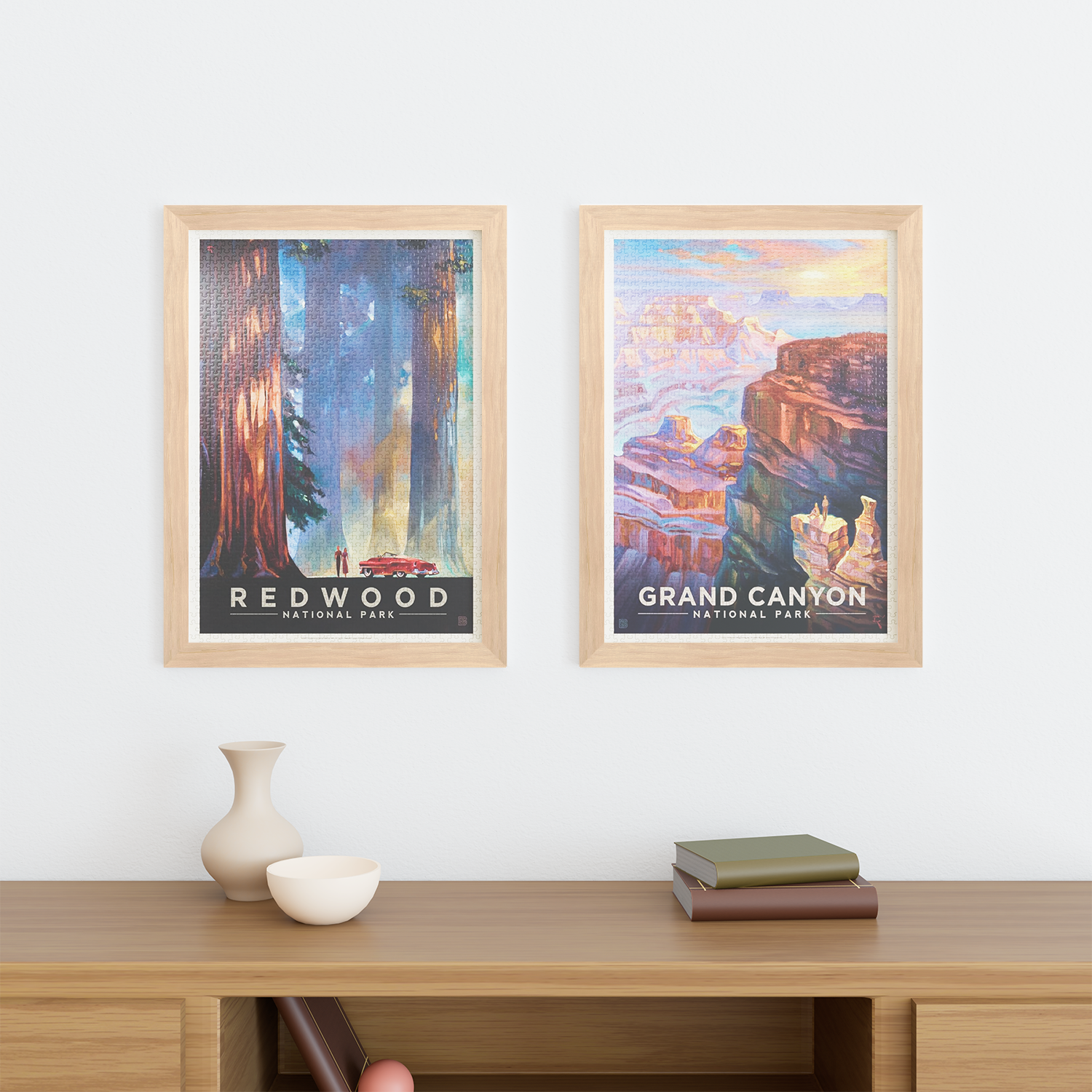 20x28 Wood Frame Matted to 16x24 - Glass