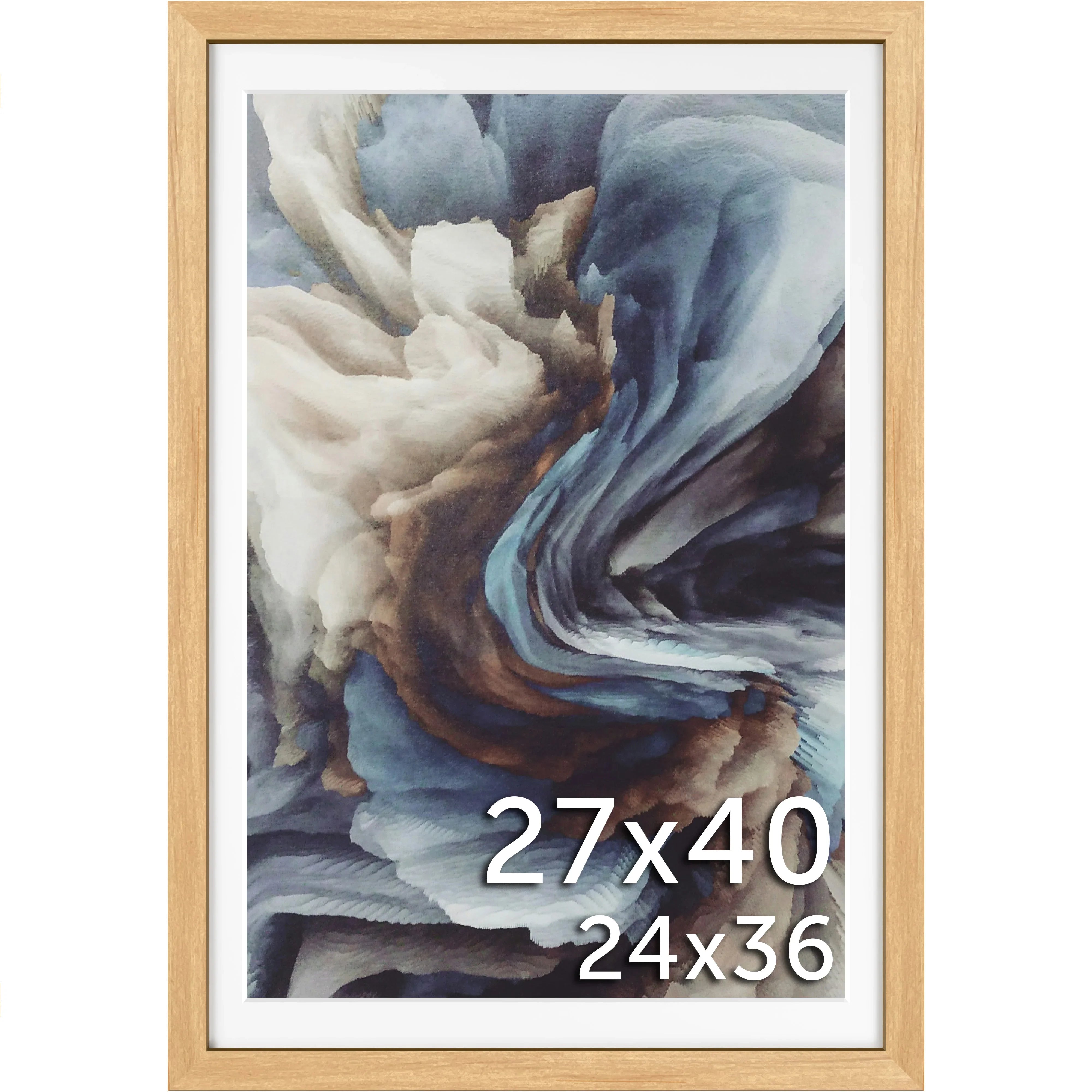 27x40 Matted Wood Frame - Signature Glass