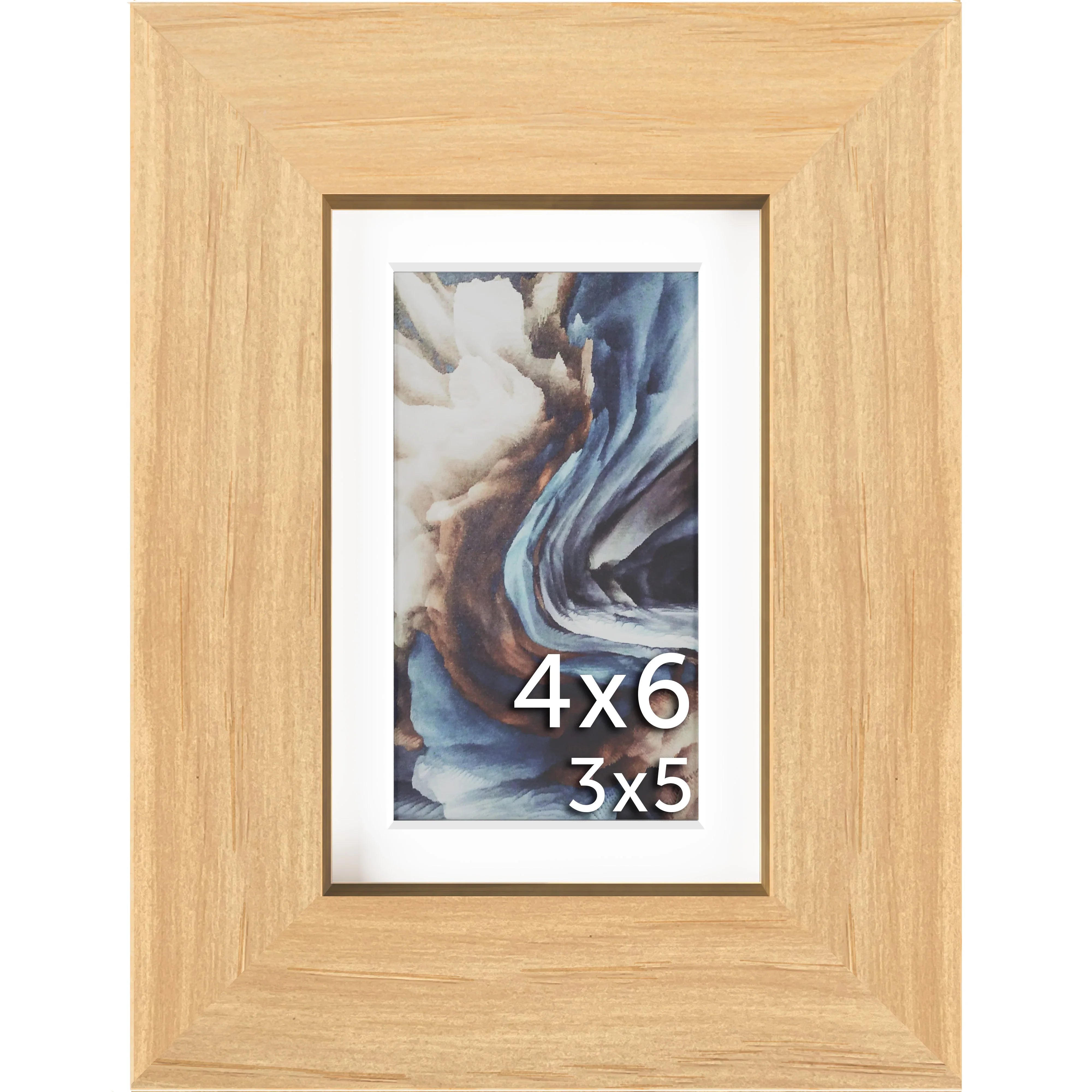 4x6 Matted Wood Frame - Signature Glass