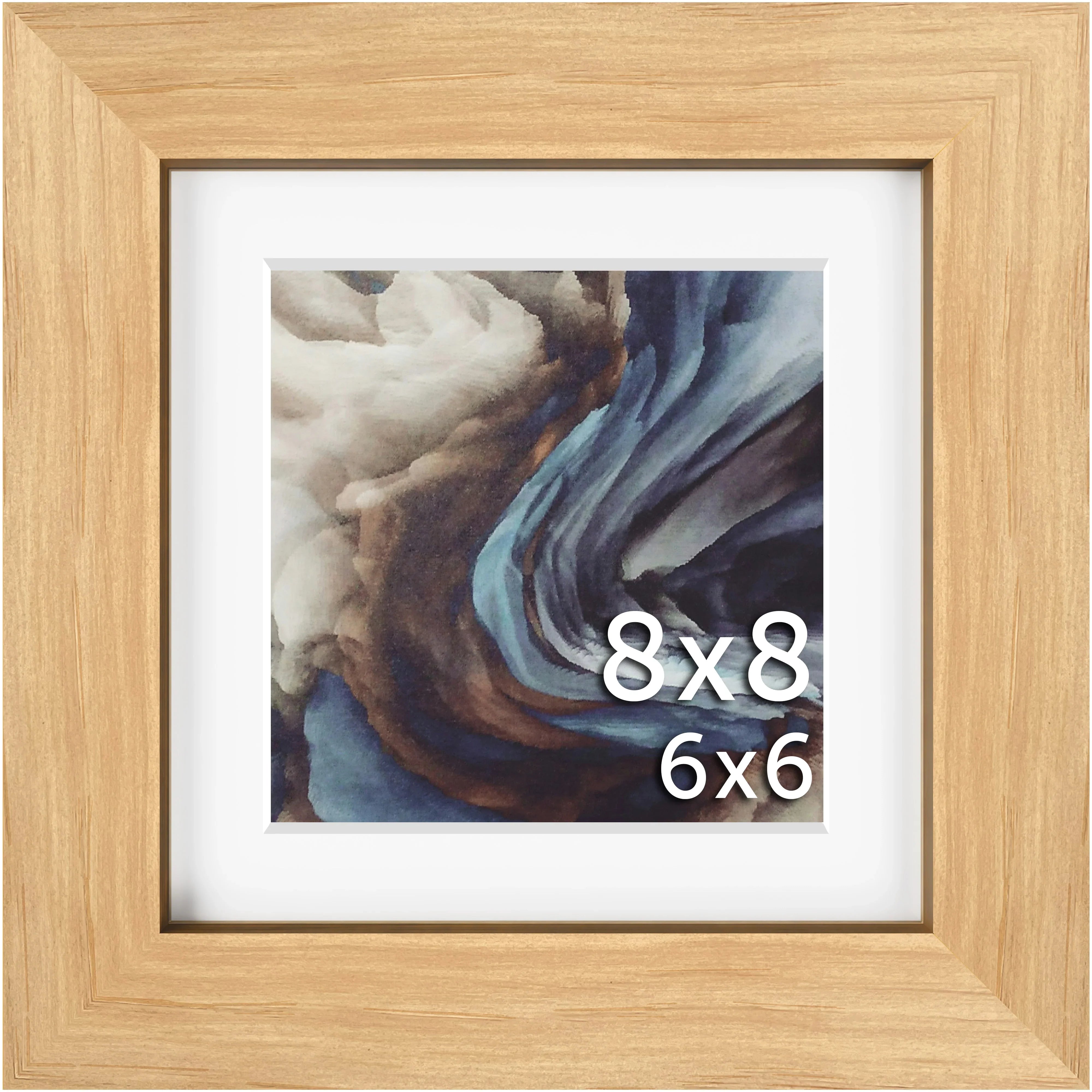 8x8 Matted Wood Frame - Signature Glass