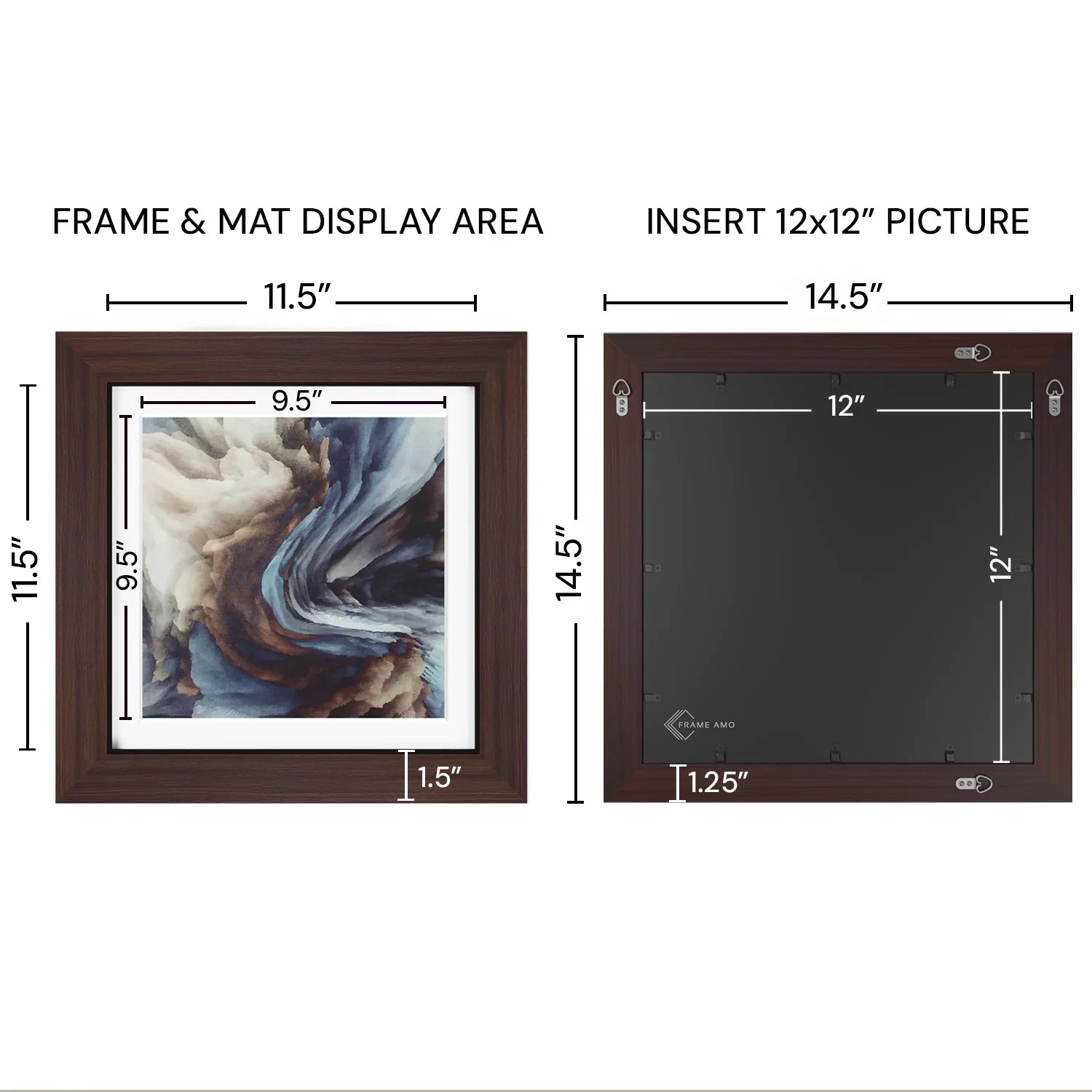 12x12 Matted Wood Frame - Signature Glass