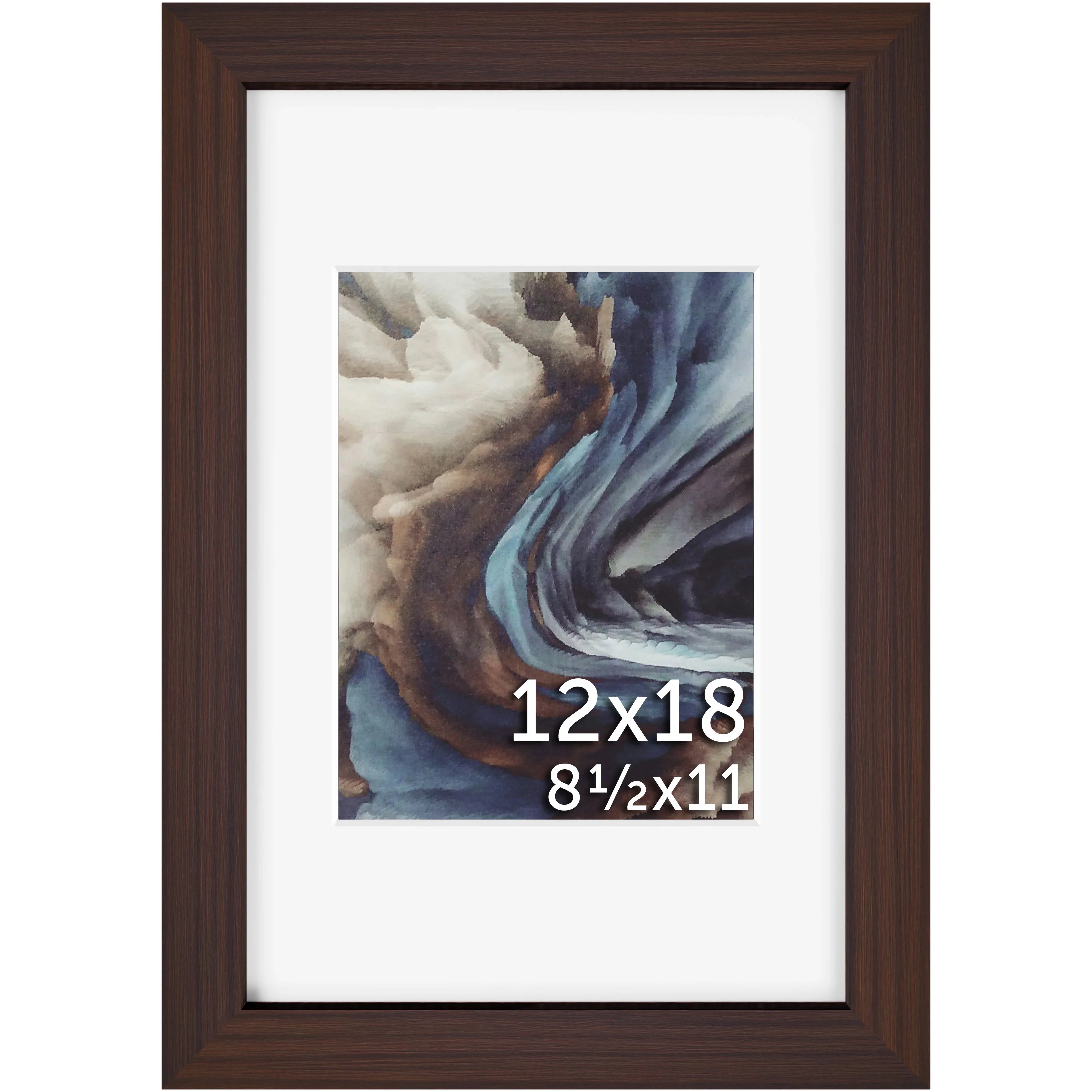 12x18 Matted Wood Frame - Signature Glass