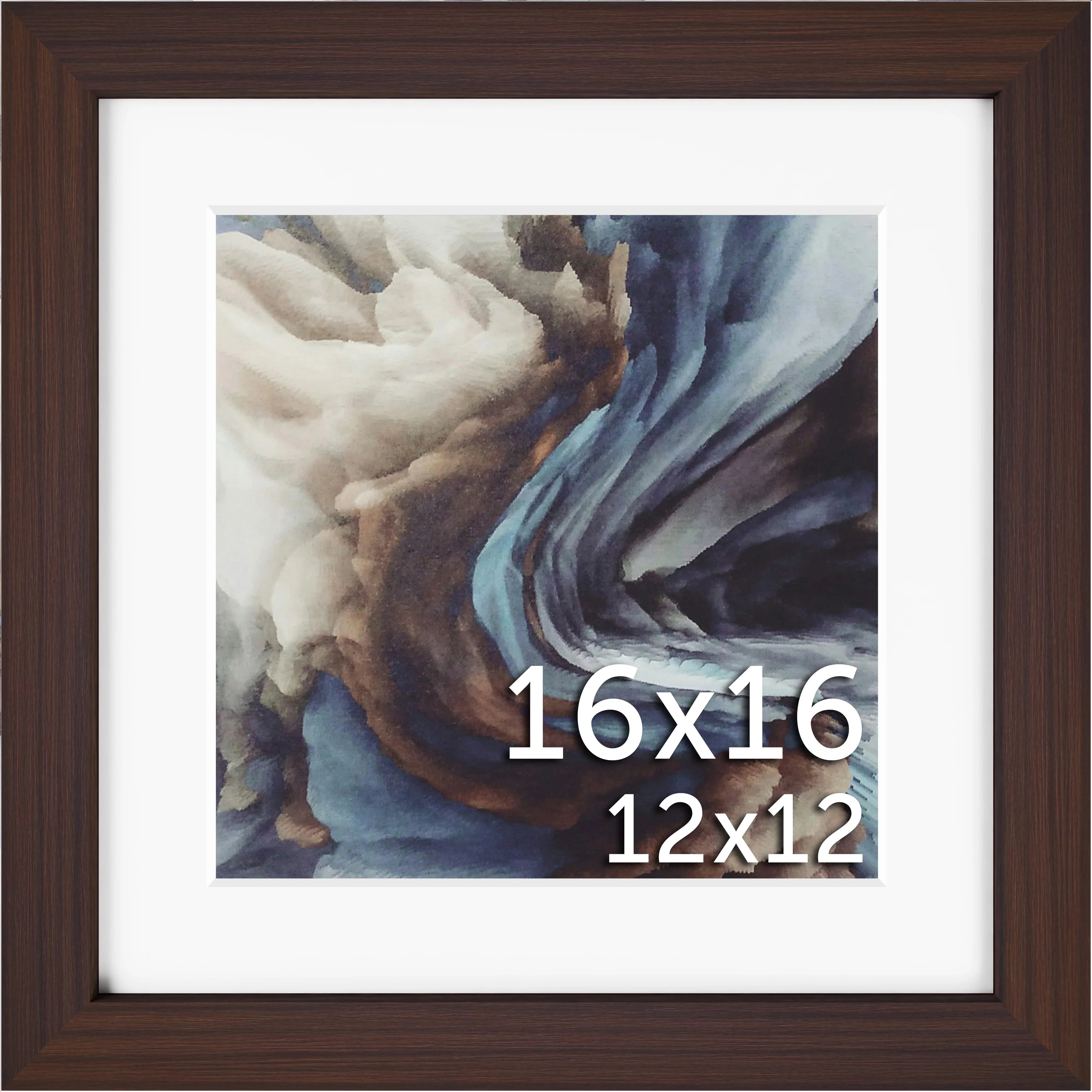 16x16 Matted Wood Frame - Signature Glass