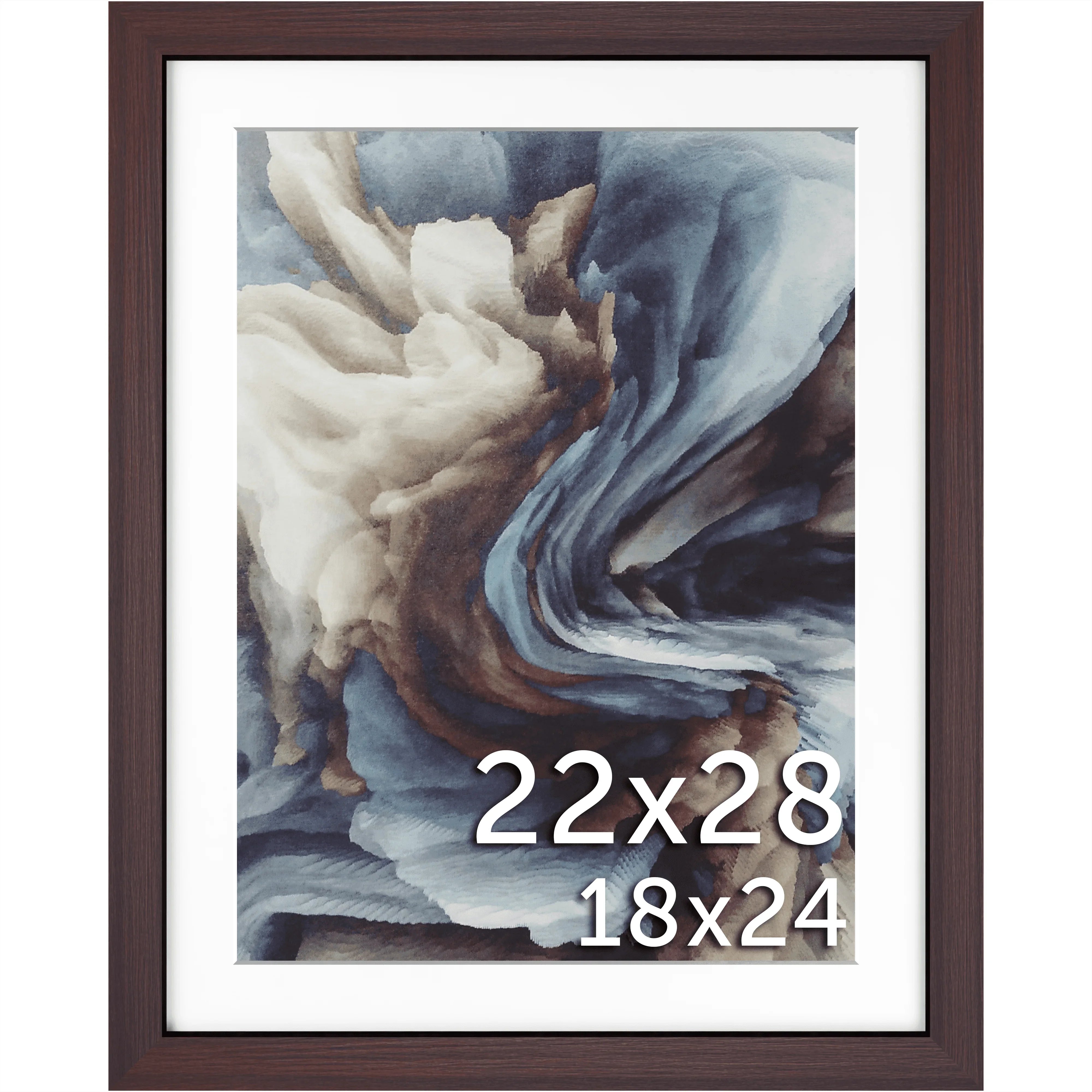 22x28 Matted Wood Frame - Signature Glass