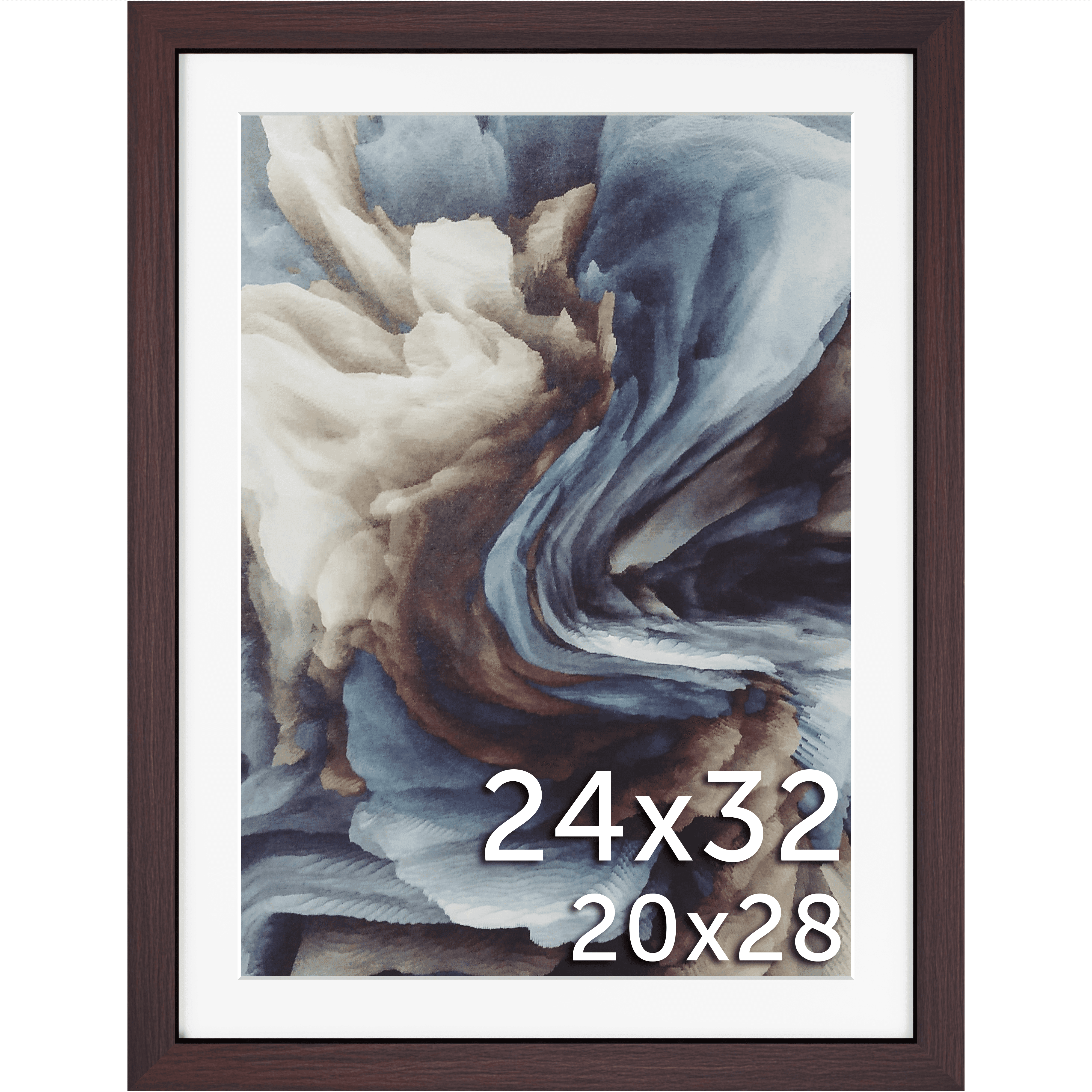 24x32 Matted Wood Frame - Signature Glass