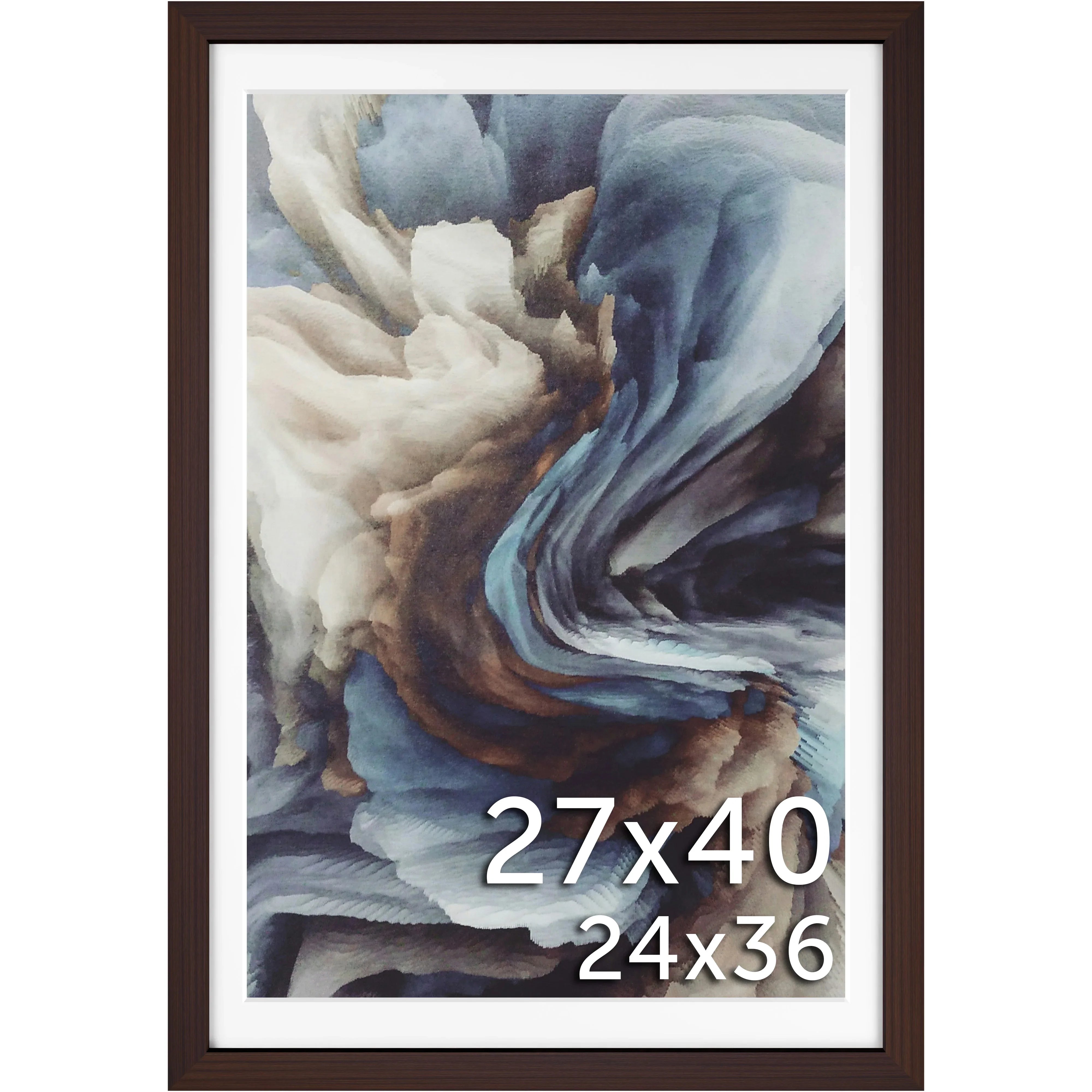 27x40 Matted Wood Frame - Signature Glass